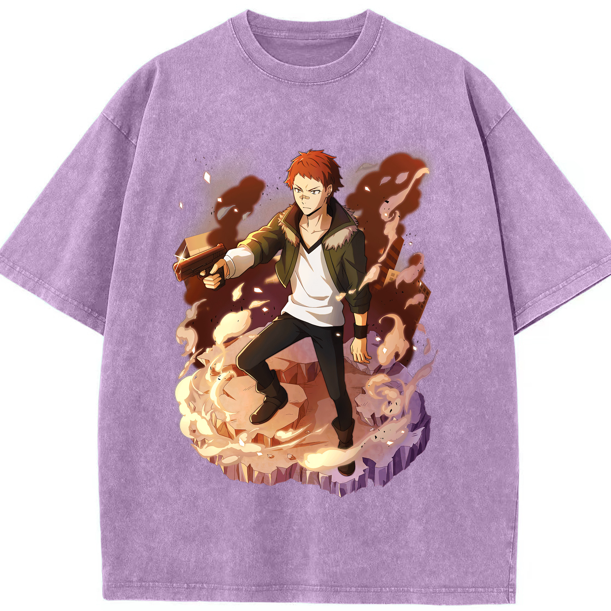 （画像用） 文豪ストレイドッグス Bungo Stray Dogs 綿100% ヴィンテージ風 半袖Tシャツ（フロントプリント）