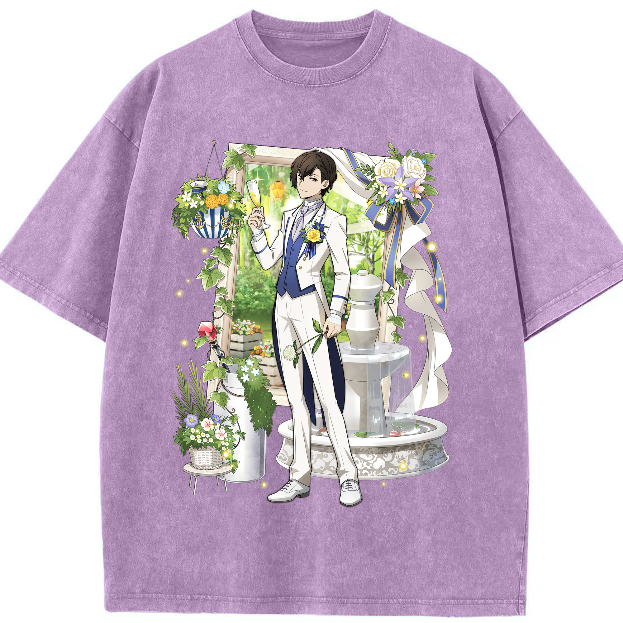 （画像用） 文豪ストレイドッグス Bungo Stray Dogs 綿100% ヴィンテージ風 半袖Tシャツ（フロントプリント）