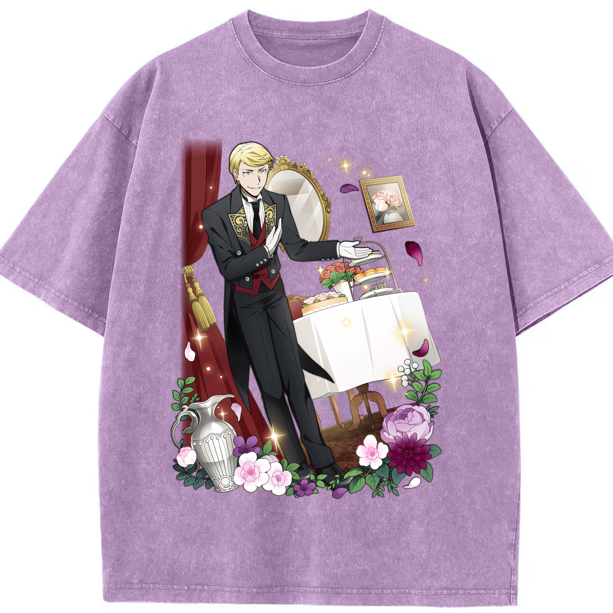 （画像用） 文豪ストレイドッグス Bungo Stray Dogs 綿100% ヴィンテージ風 半袖Tシャツ（フロントプリント）