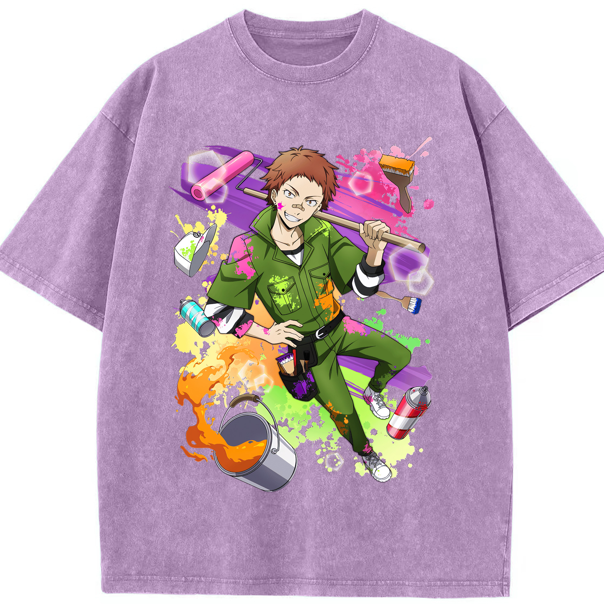 （画像用） 文豪ストレイドッグス Bungo Stray Dogs 綿100% ヴィンテージ風 半袖Tシャツ（フロントプリント）