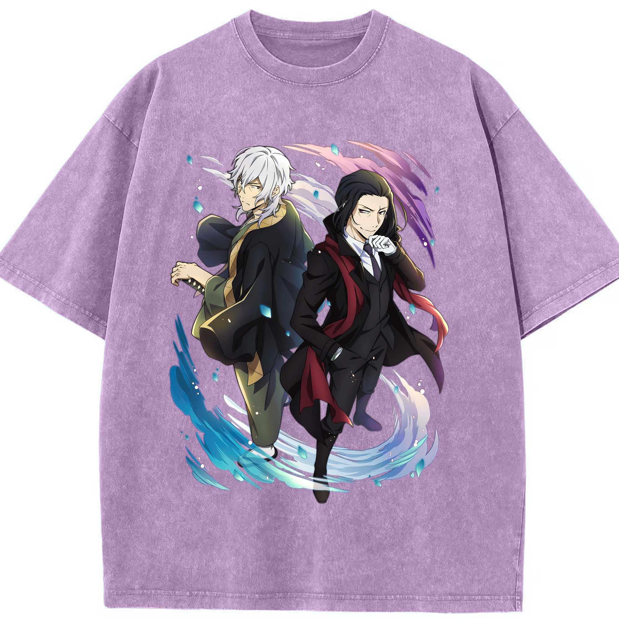 （画像用） 文豪ストレイドッグス Bungo Stray Dogs 綿100% ヴィンテージ風 半袖Tシャツ（フロントプリント）