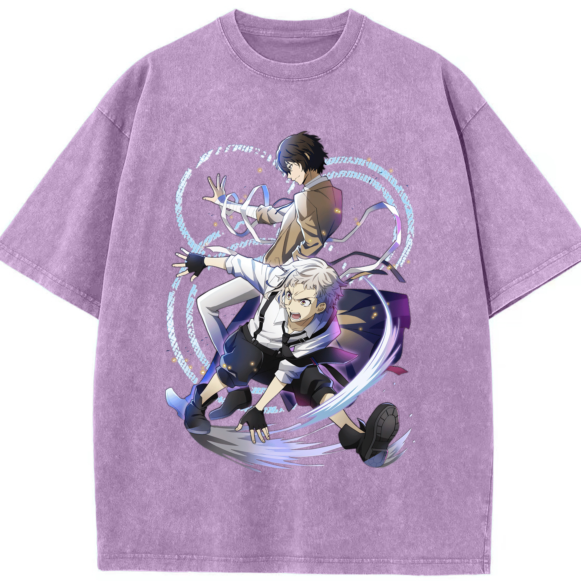 （画像用） 文豪ストレイドッグス Bungo Stray Dogs 綿100% ヴィンテージ風 半袖Tシャツ（フロントプリント）