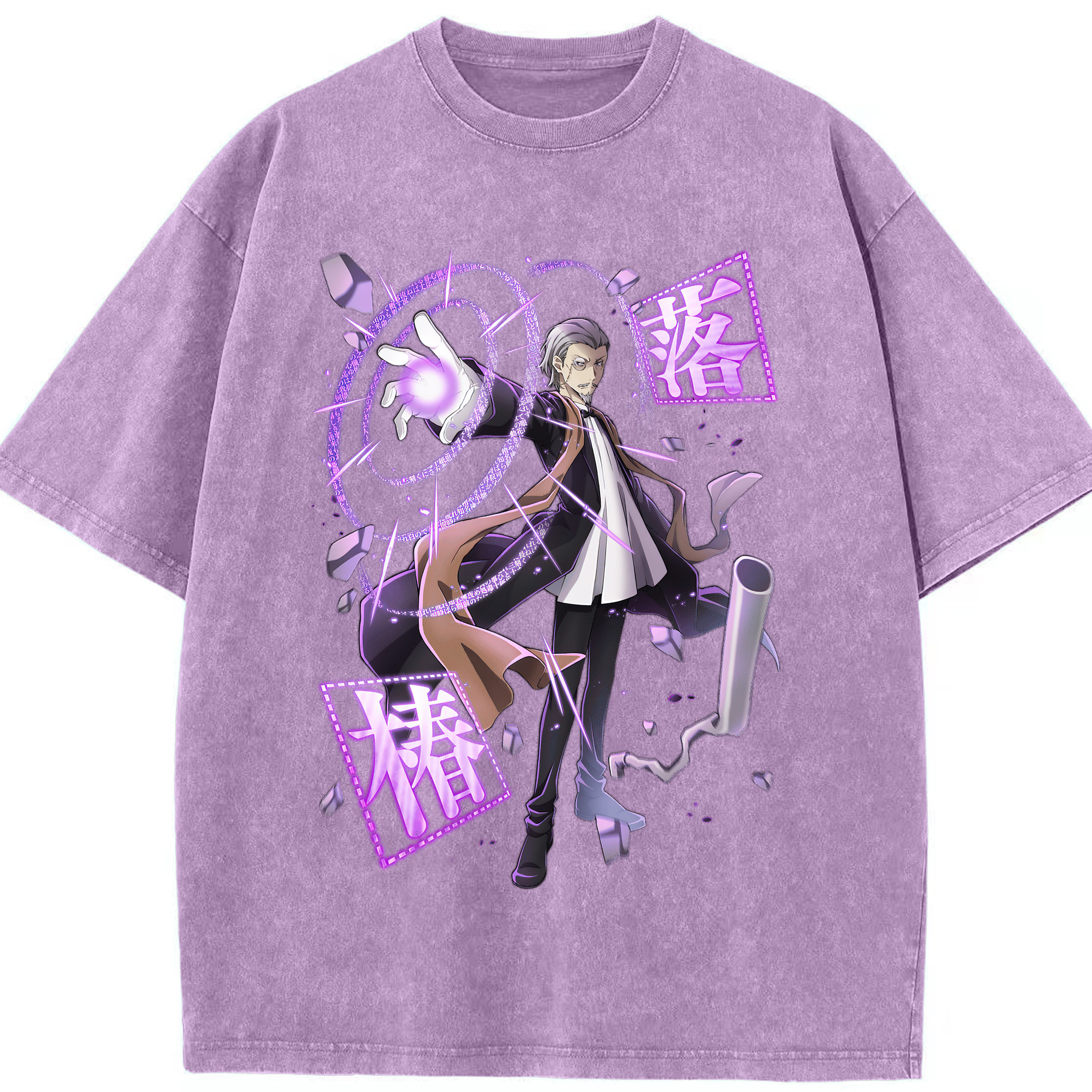（画像用） 文豪ストレイドッグス Bungo Stray Dogs 綿100% ヴィンテージ風 半袖Tシャツ（フロントプリント）