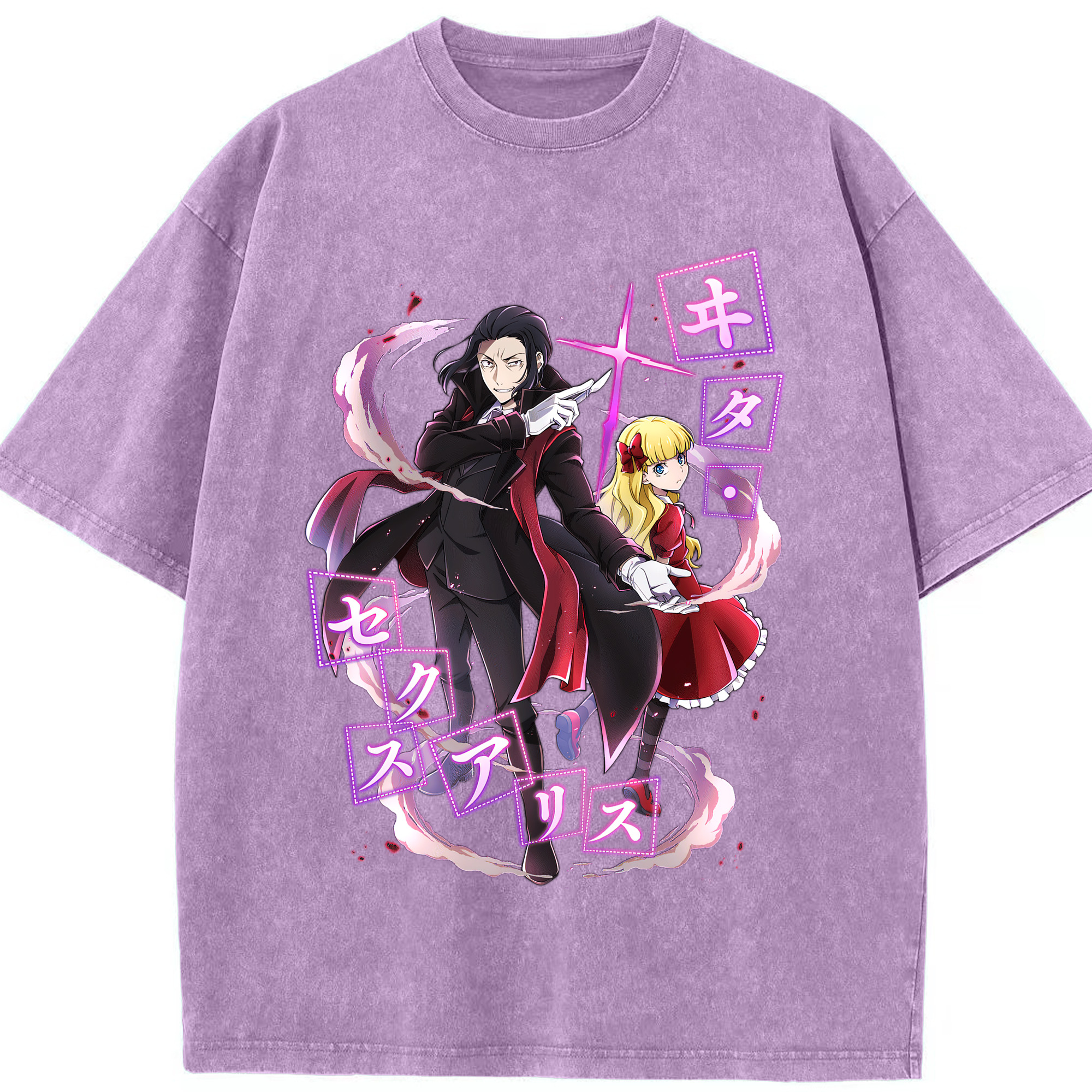 （画像用） 文豪ストレイドッグス Bungo Stray Dogs 綿100% ヴィンテージ風 半袖Tシャツ（フロントプリント）