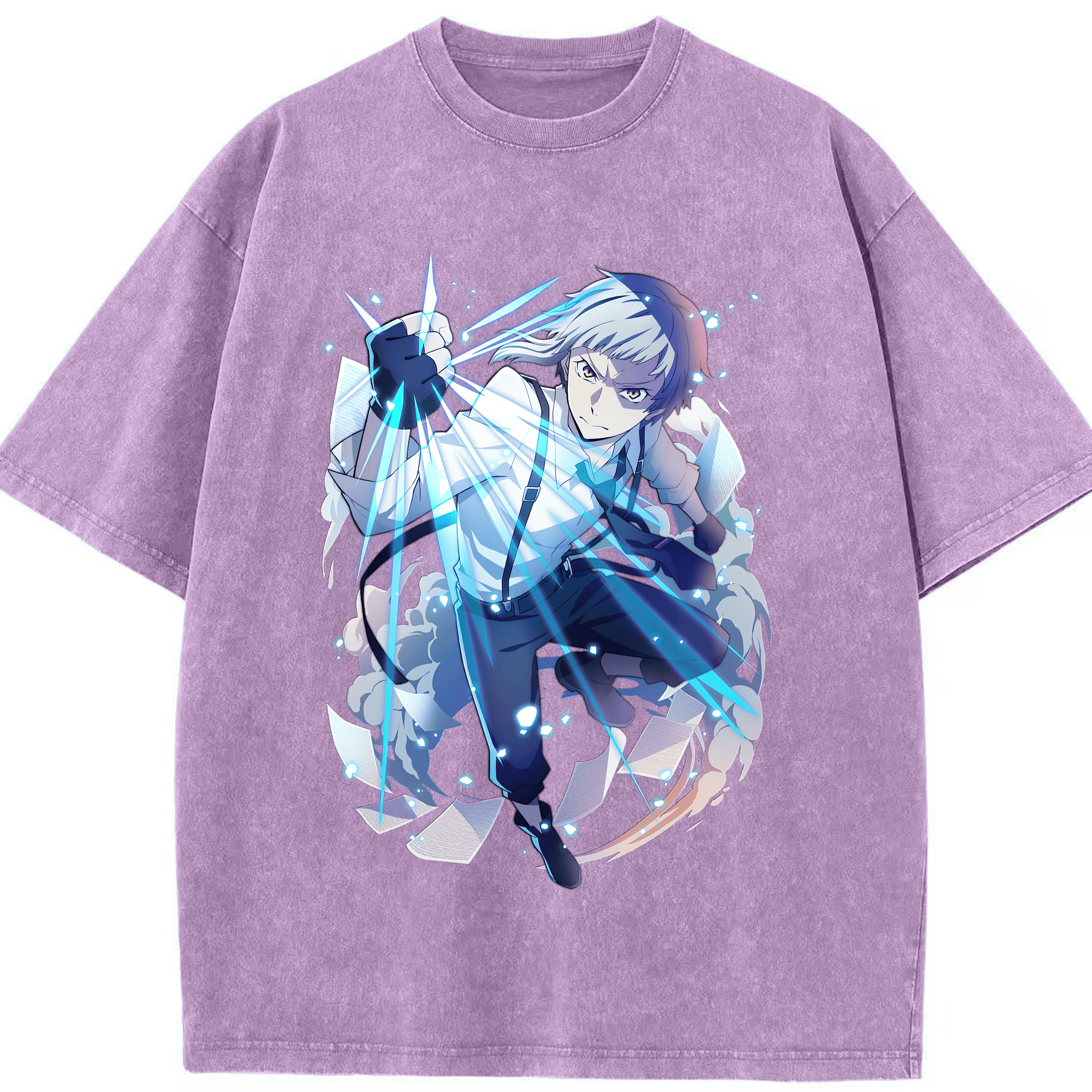 （画像用） 文豪ストレイドッグス Bungo Stray Dogs 綿100% ヴィンテージ風 半袖Tシャツ（フロントプリント）