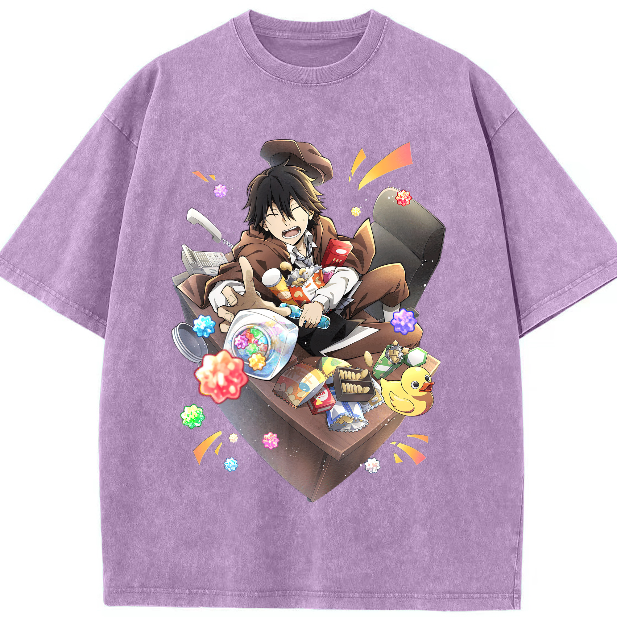 （画像用） 文豪ストレイドッグス Bungo Stray Dogs 綿100% ヴィンテージ風 半袖Tシャツ（フロントプリント）