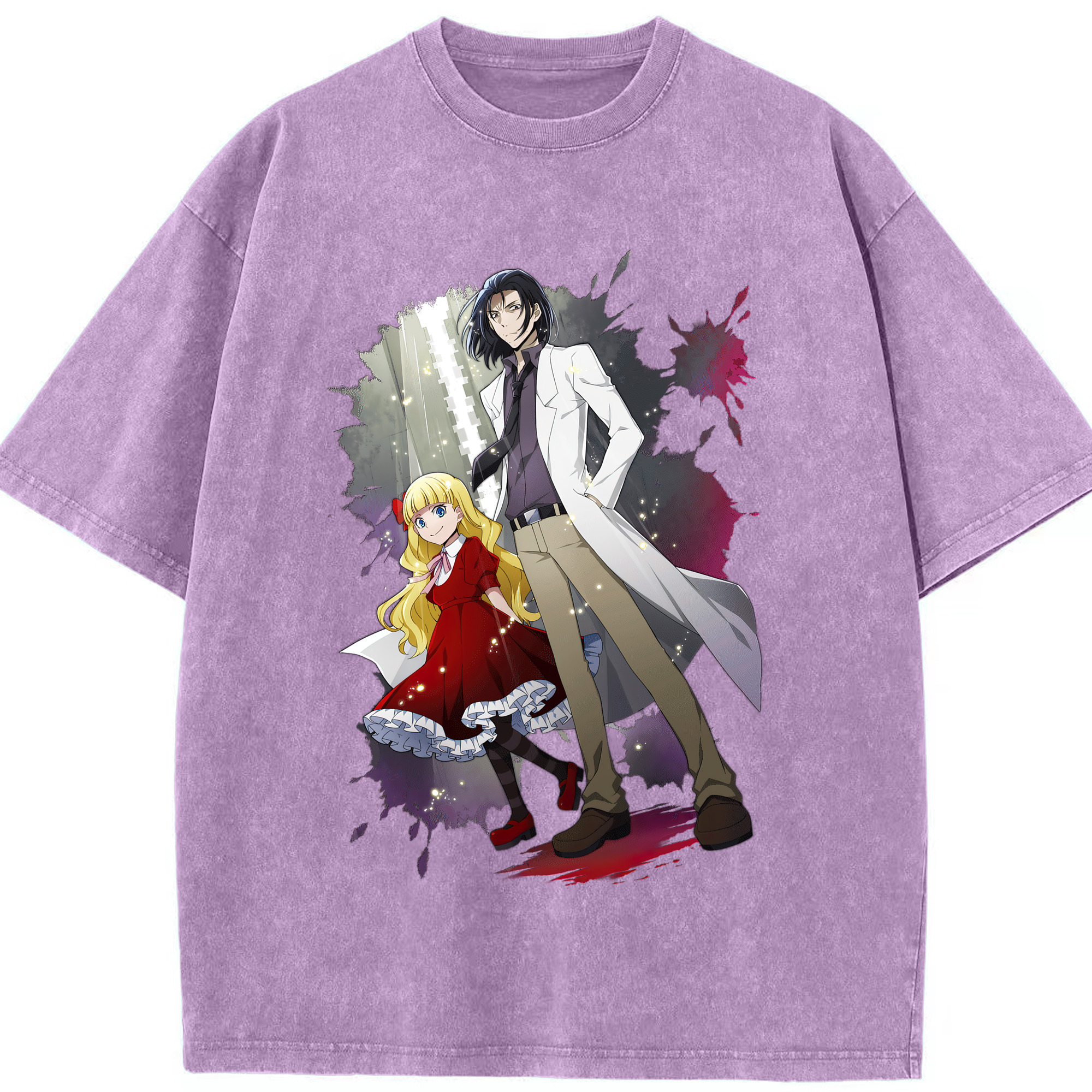 （画像用） 文豪ストレイドッグス Bungo Stray Dogs 綿100% ヴィンテージ風 半袖Tシャツ（フロントプリント）
