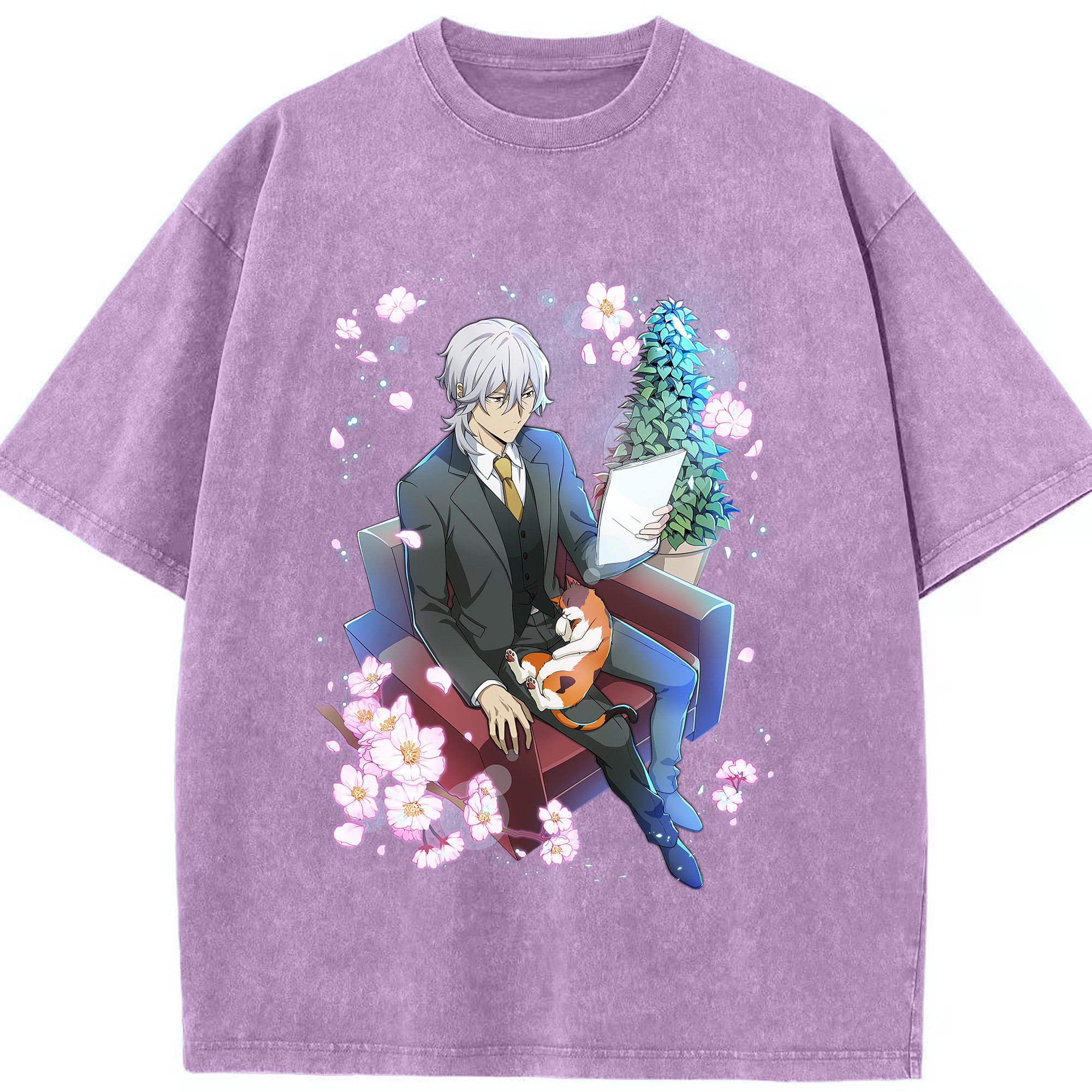 （画像用） 文豪ストレイドッグス Bungo Stray Dogs 綿100% ヴィンテージ風 半袖Tシャツ（フロントプリント）