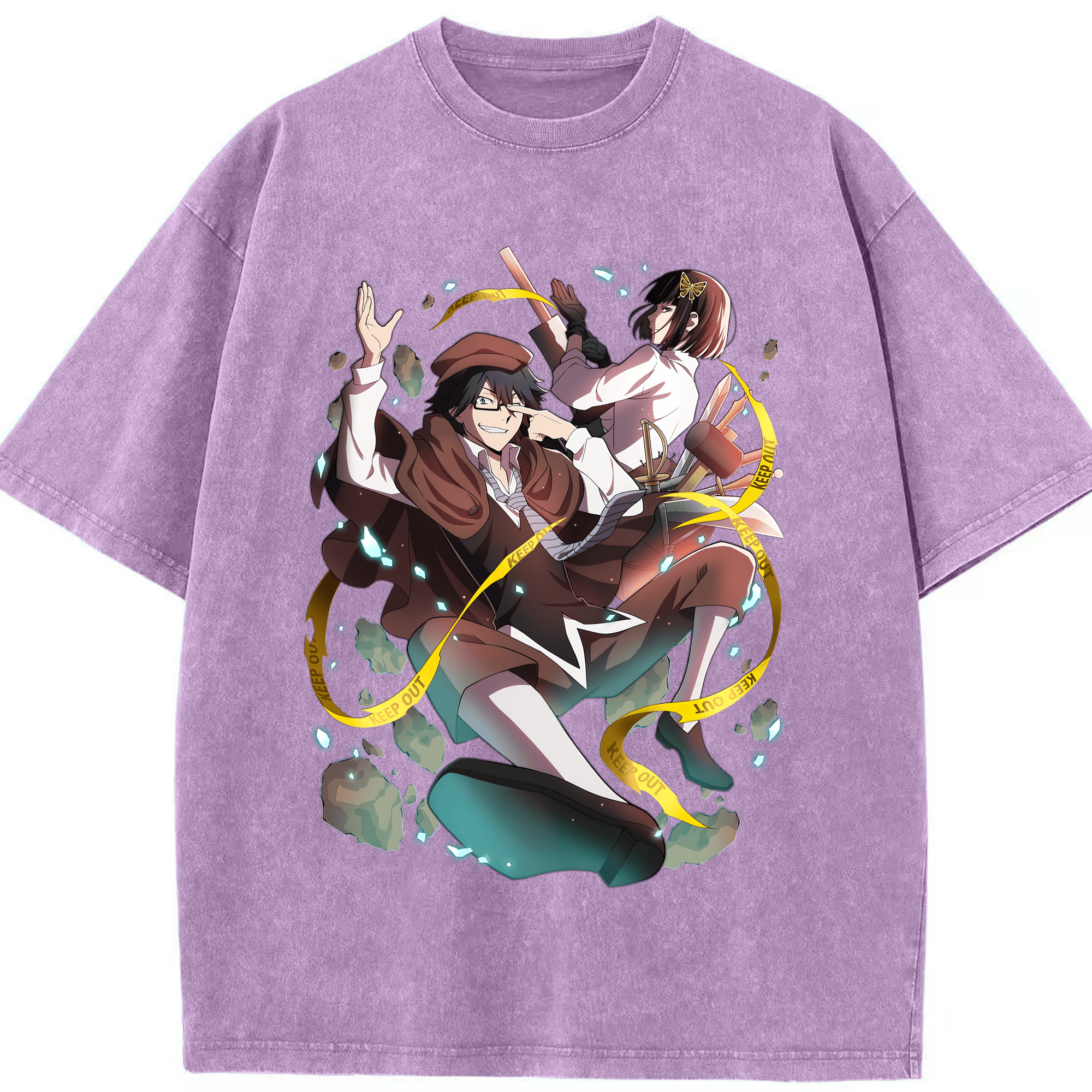 （画像用） 文豪ストレイドッグス Bungo Stray Dogs 綿100% ヴィンテージ風 半袖Tシャツ（フロントプリント）
