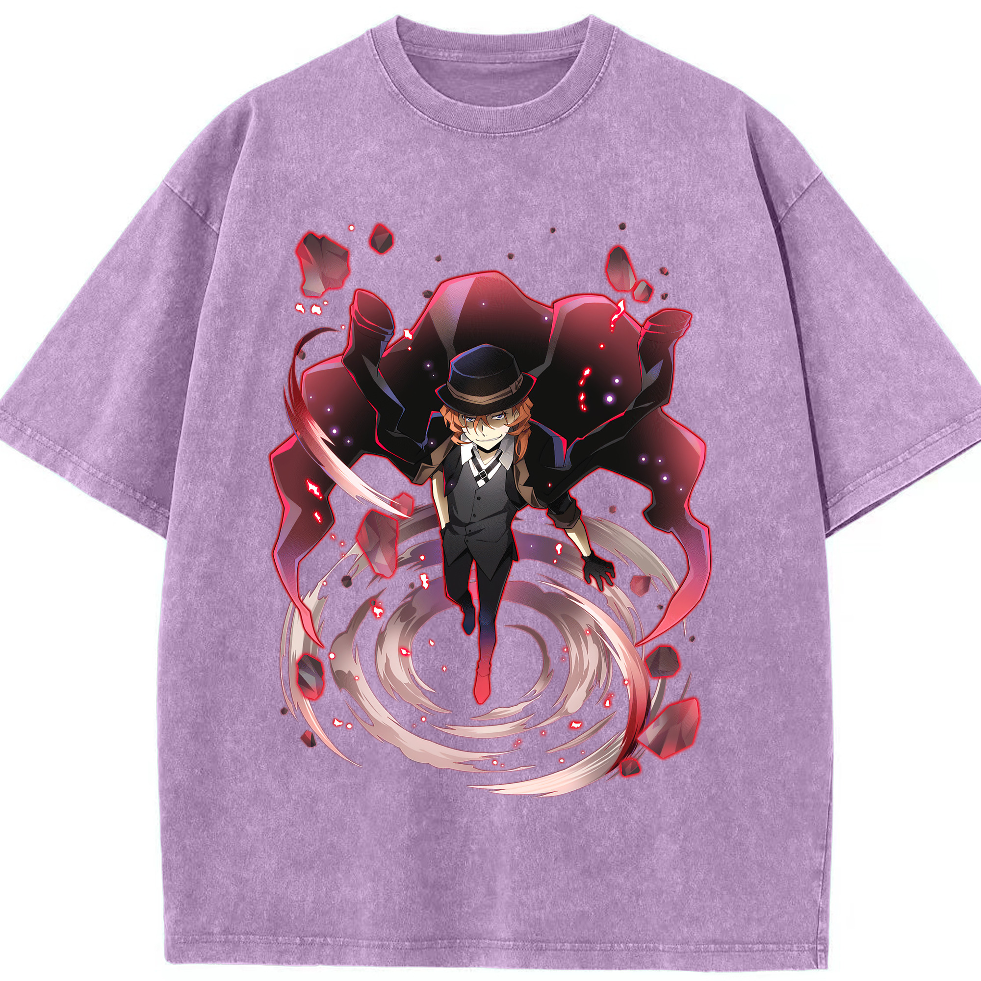 （画像用） 文豪ストレイドッグス Bungo Stray Dogs 綿100% ヴィンテージ風 半袖Tシャツ（フロントプリント）