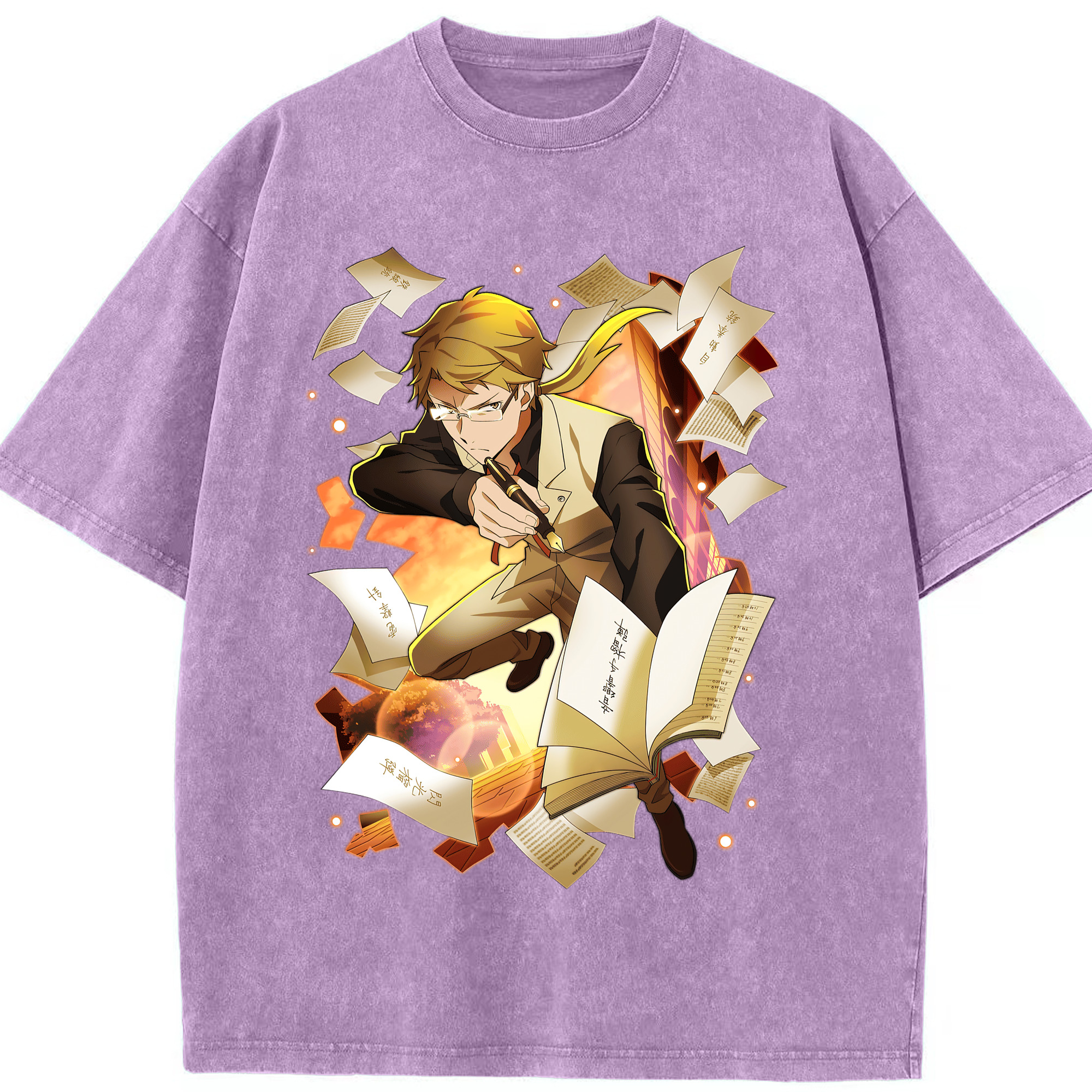 （画像用） 文豪ストレイドッグス Bungo Stray Dogs 綿100% ヴィンテージ風 半袖Tシャツ（フロントプリント）