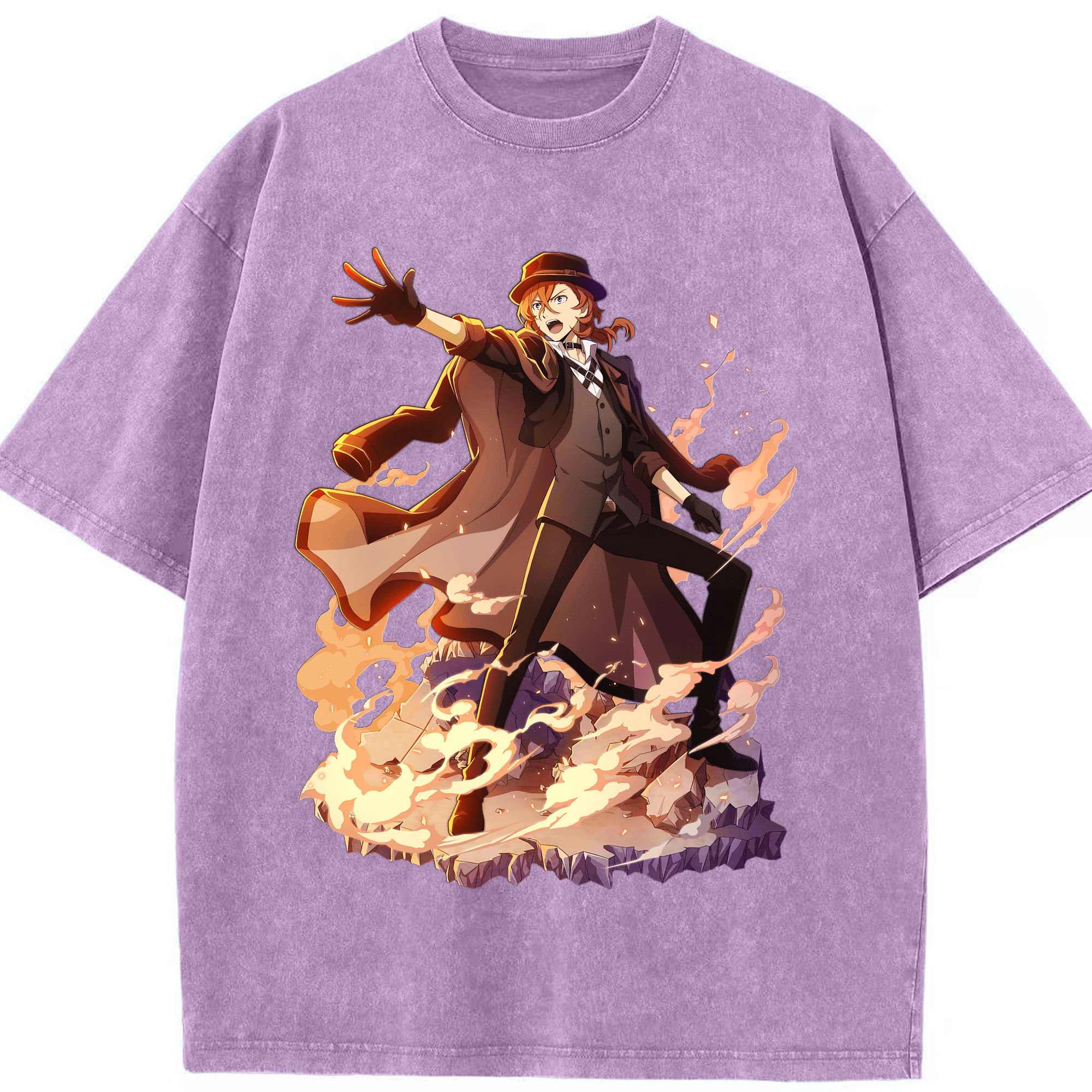 （画像用） 文豪ストレイドッグス Bungo Stray Dogs 綿100% ヴィンテージ風 半袖Tシャツ（フロントプリント）