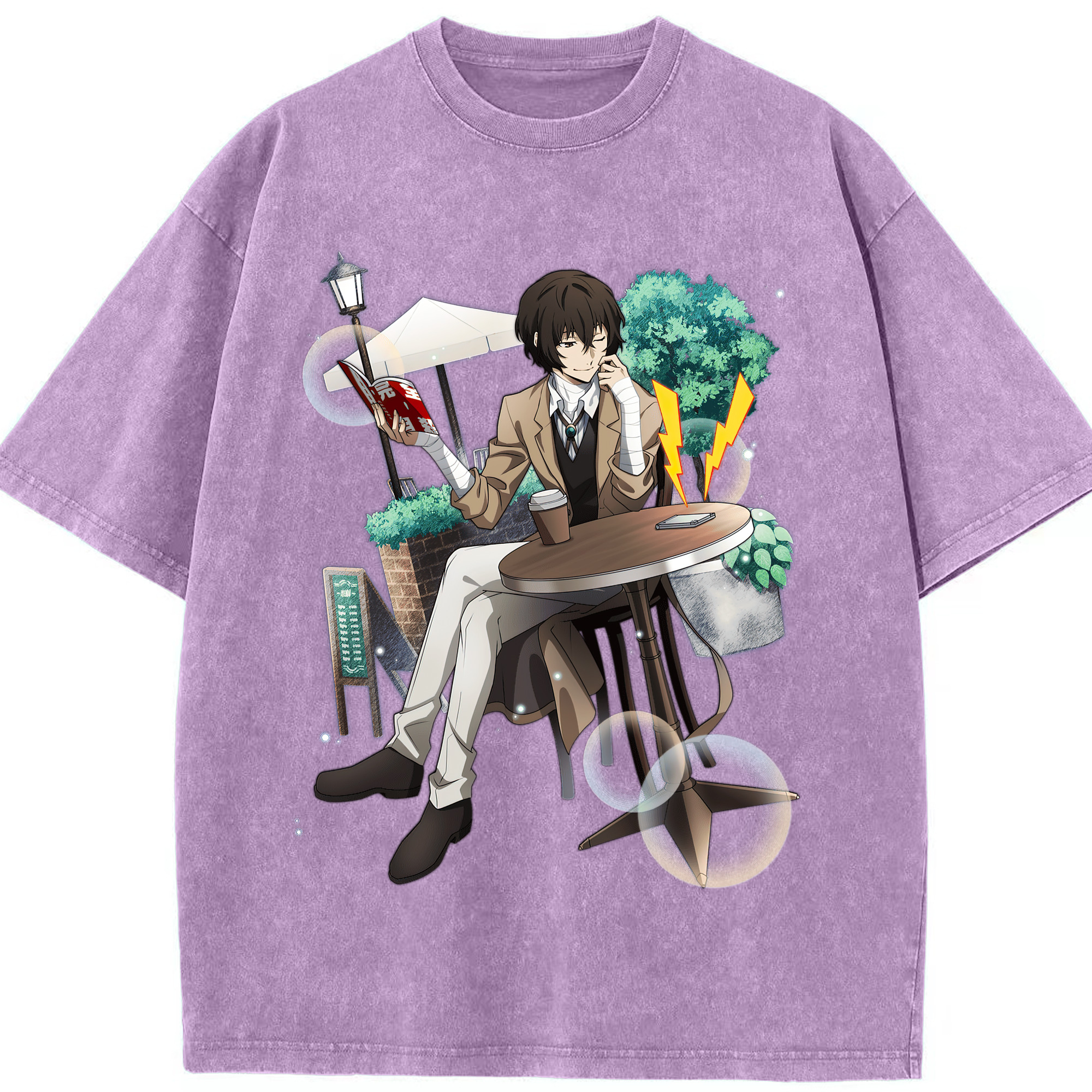 （画像用） 文豪ストレイドッグス Bungo Stray Dogs 綿100% ヴィンテージ風 半袖Tシャツ（フロントプリント）