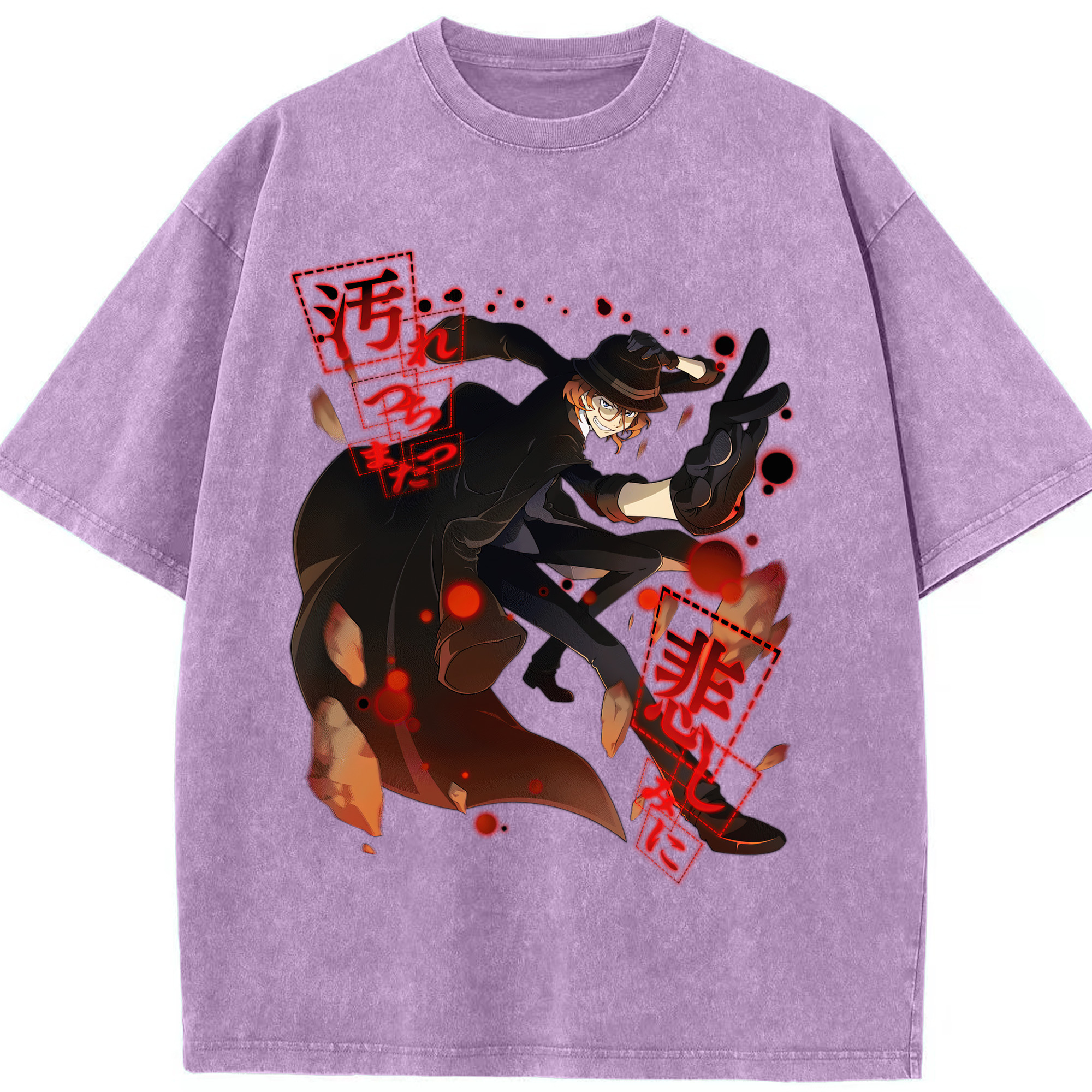 （画像用） 文豪ストレイドッグス Bungo Stray Dogs 綿100% ヴィンテージ風 半袖Tシャツ（フロントプリント）