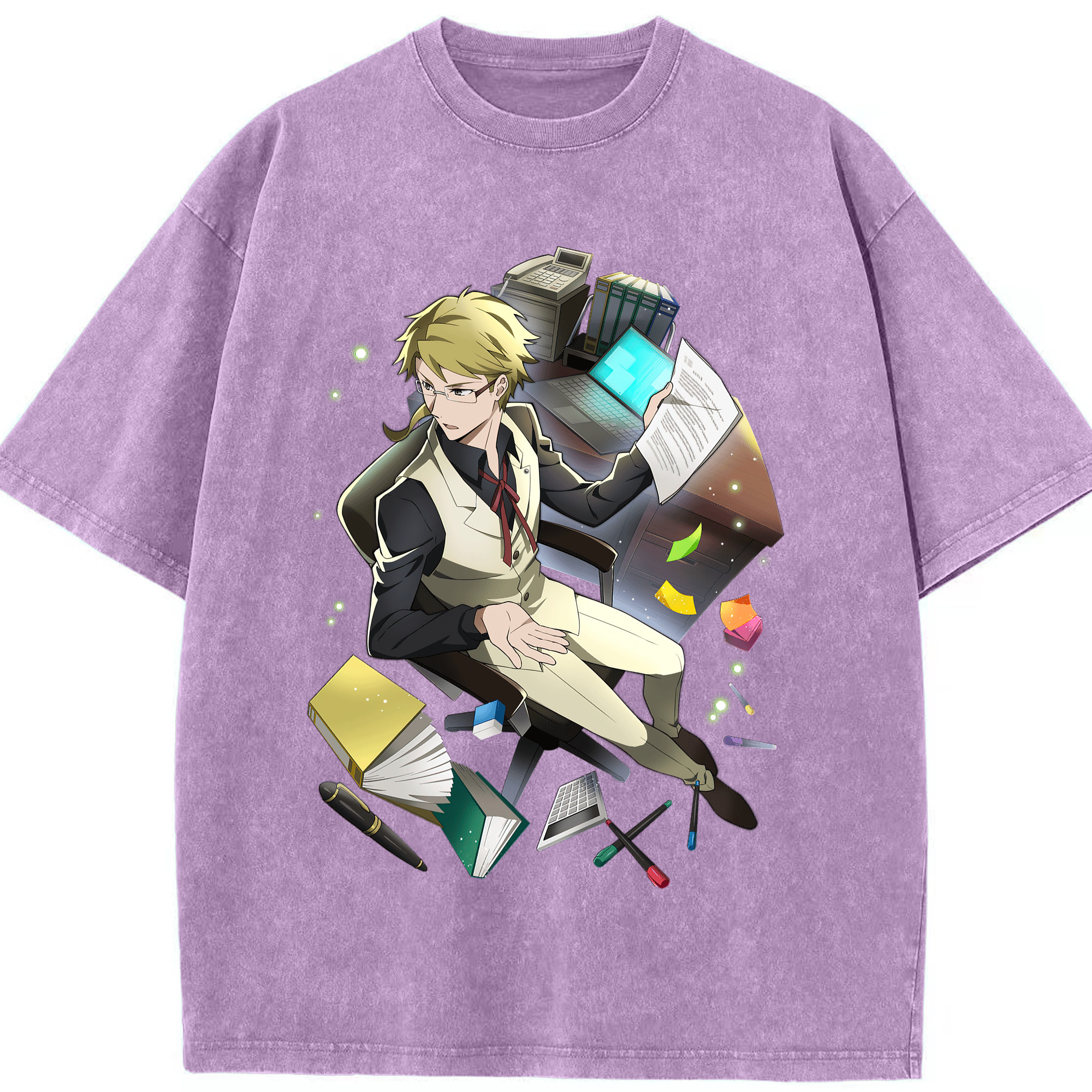 （画像用） 文豪ストレイドッグス Bungo Stray Dogs 綿100% ヴィンテージ風 半袖Tシャツ（フロントプリント）