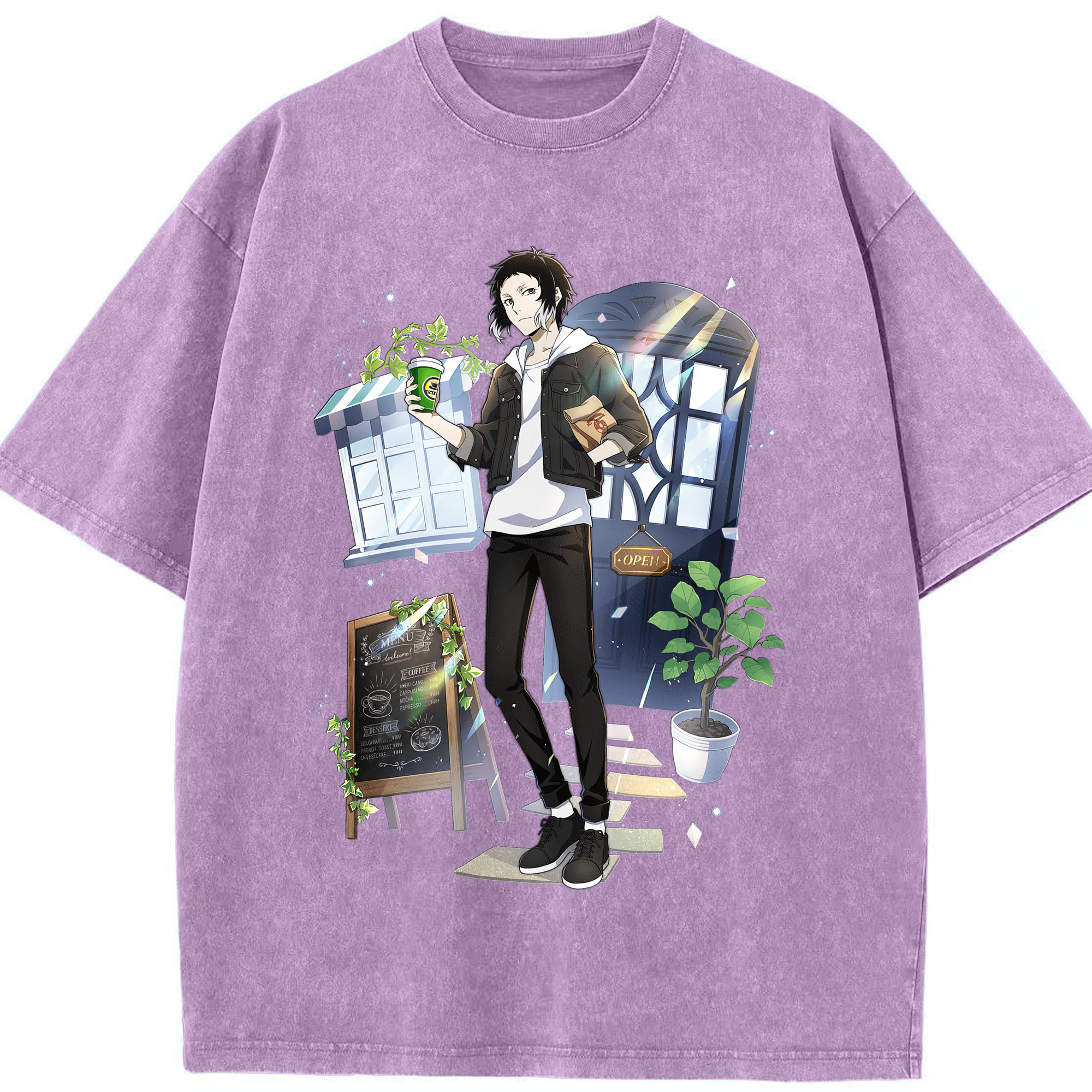 （画像用） 文豪ストレイドッグス Bungo Stray Dogs 綿100% ヴィンテージ風 半袖Tシャツ（フロントプリント）