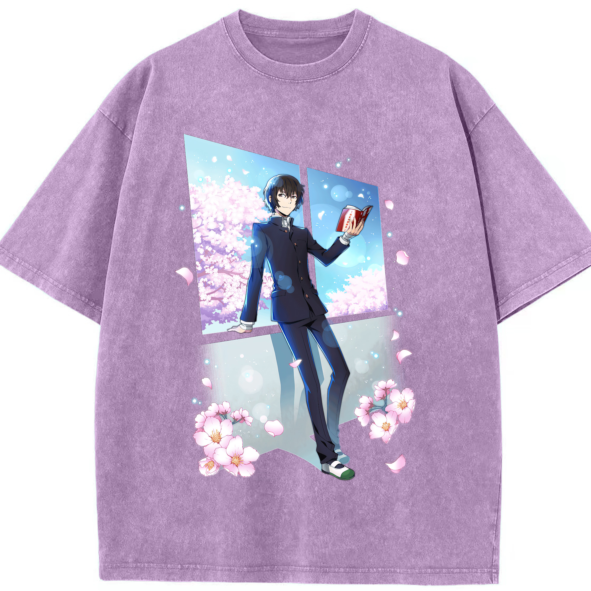 （画像用） 文豪ストレイドッグス Bungo Stray Dogs 綿100% ヴィンテージ風 半袖Tシャツ（フロントプリント）