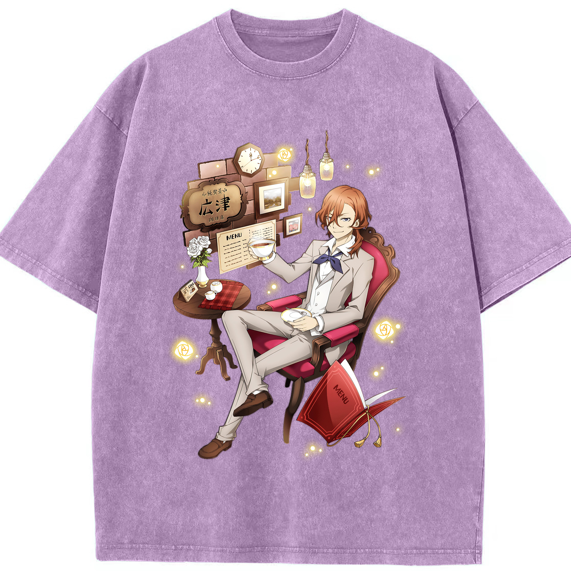（画像用） 文豪ストレイドッグス Bungo Stray Dogs 綿100% ヴィンテージ風 半袖Tシャツ（フロントプリント）