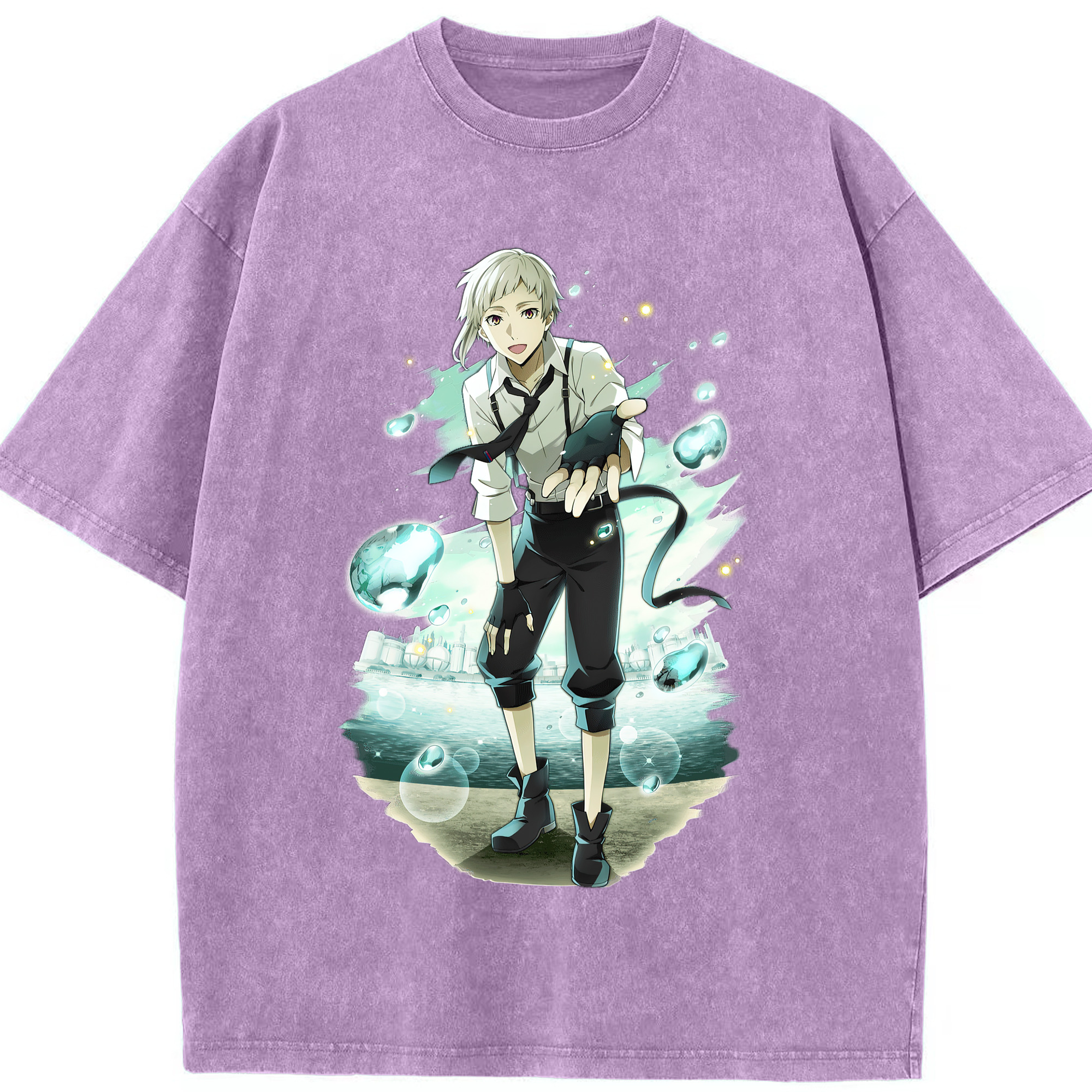 （画像用） 文豪ストレイドッグス Bungo Stray Dogs 綿100% ヴィンテージ風 半袖Tシャツ（フロントプリント）