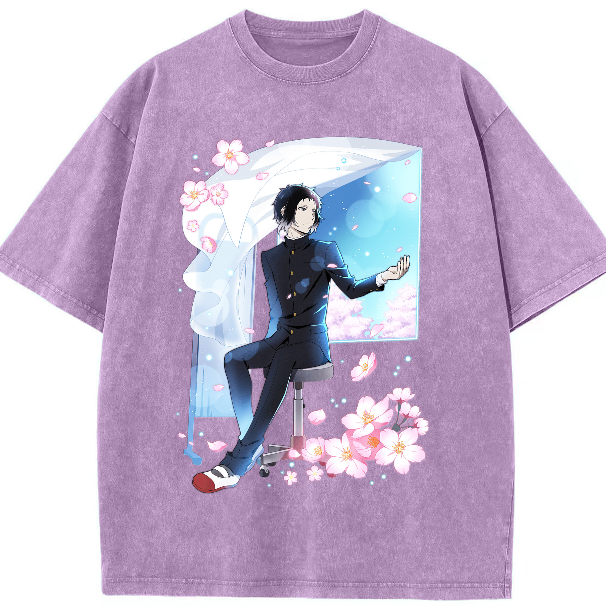 （画像用） 文豪ストレイドッグス Bungo Stray Dogs 綿100% ヴィンテージ風 半袖Tシャツ（フロントプリント）