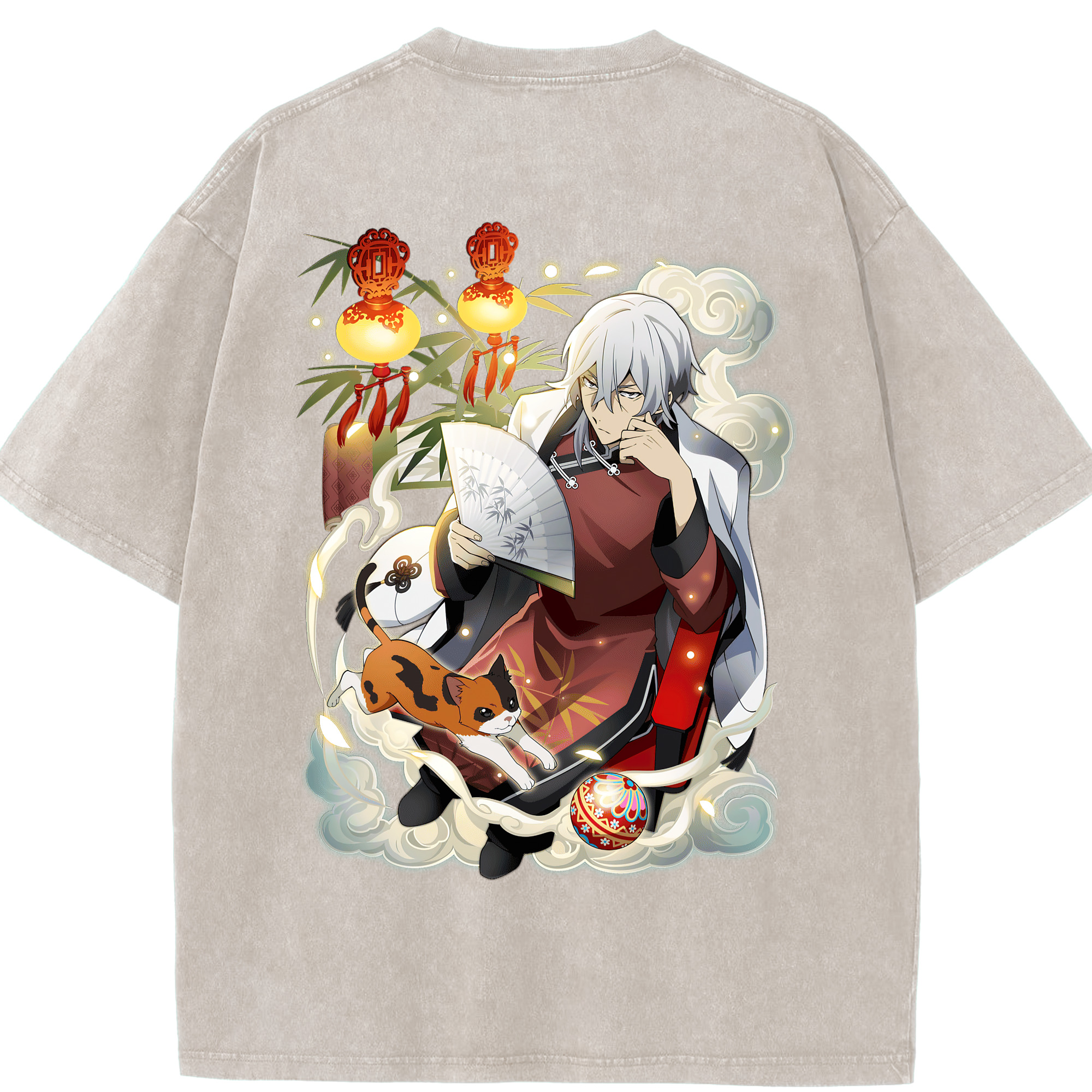 （画像用） 文豪ストレイドッグス Bungo Stray Dogs 綿100% ヴィンテージ風 半袖Tシャツ（背面プリント）