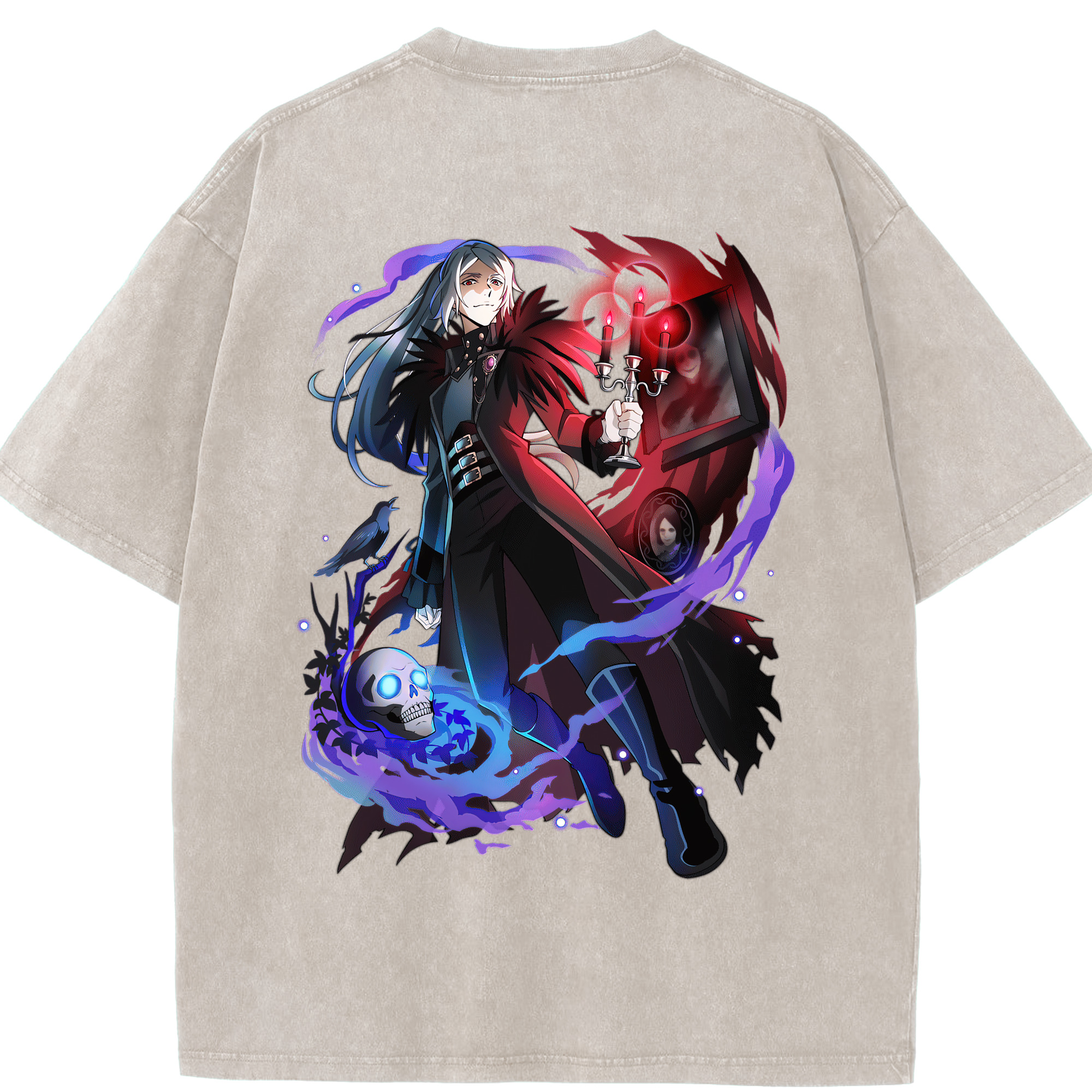 （画像用） 文豪ストレイドッグス Bungo Stray Dogs 綿100% ヴィンテージ風 半袖Tシャツ（背面プリント）