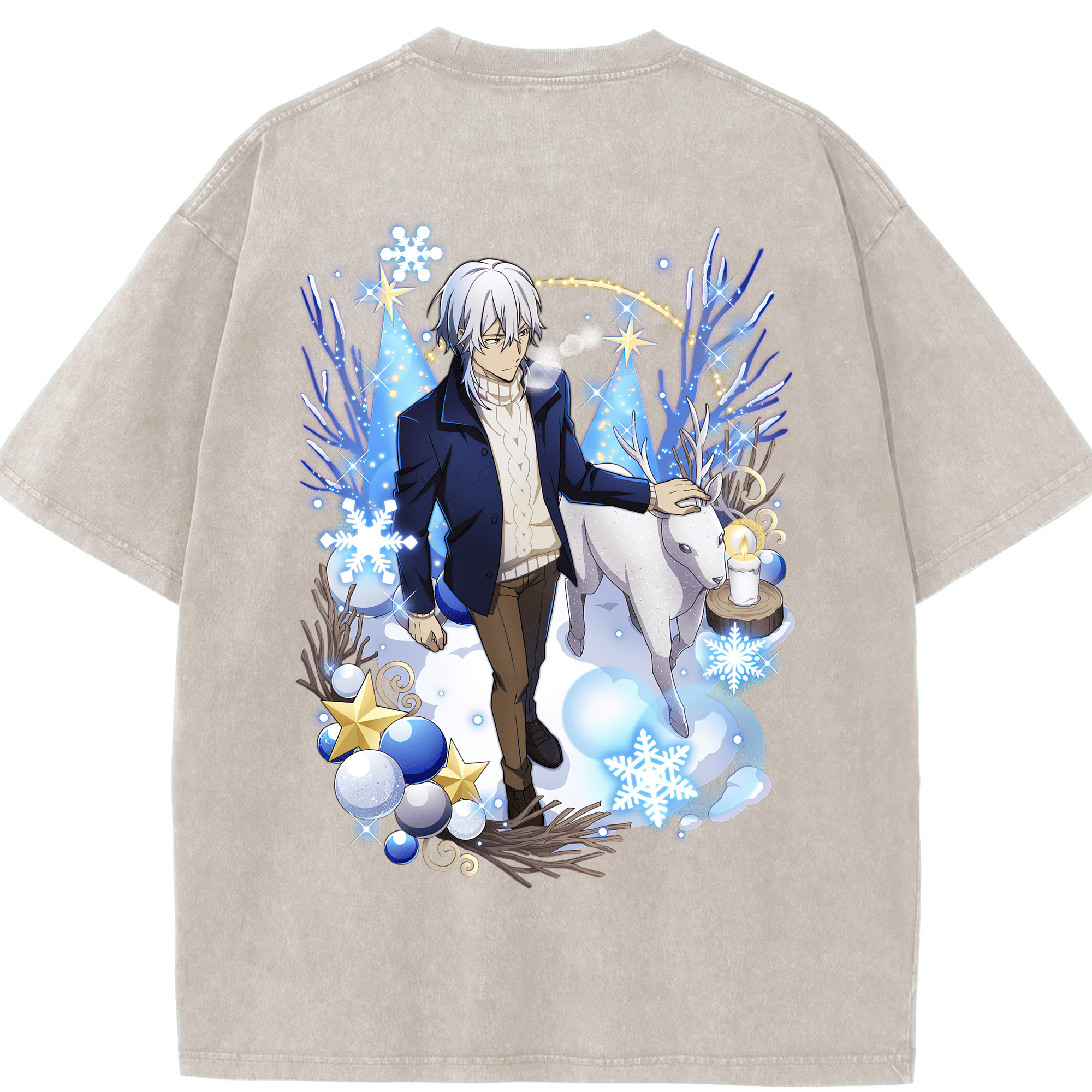 （画像用） 文豪ストレイドッグス Bungo Stray Dogs 綿100% ヴィンテージ風 半袖Tシャツ（背面プリント）