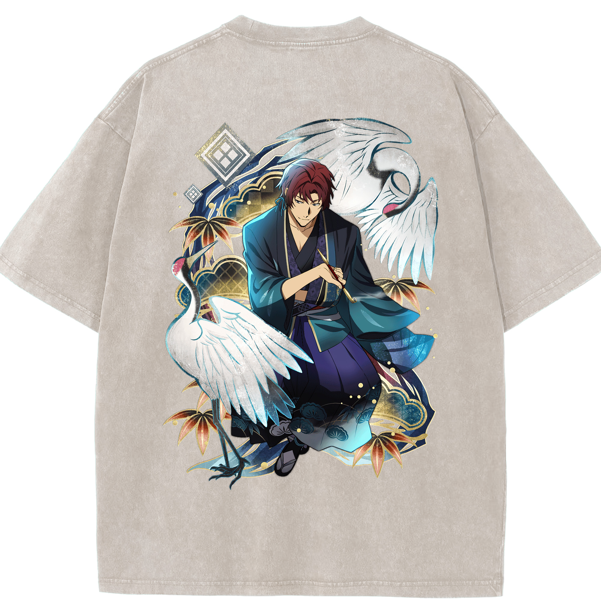 （画像用） 文豪ストレイドッグス Bungo Stray Dogs 綿100% ヴィンテージ風 半袖Tシャツ（背面プリント）