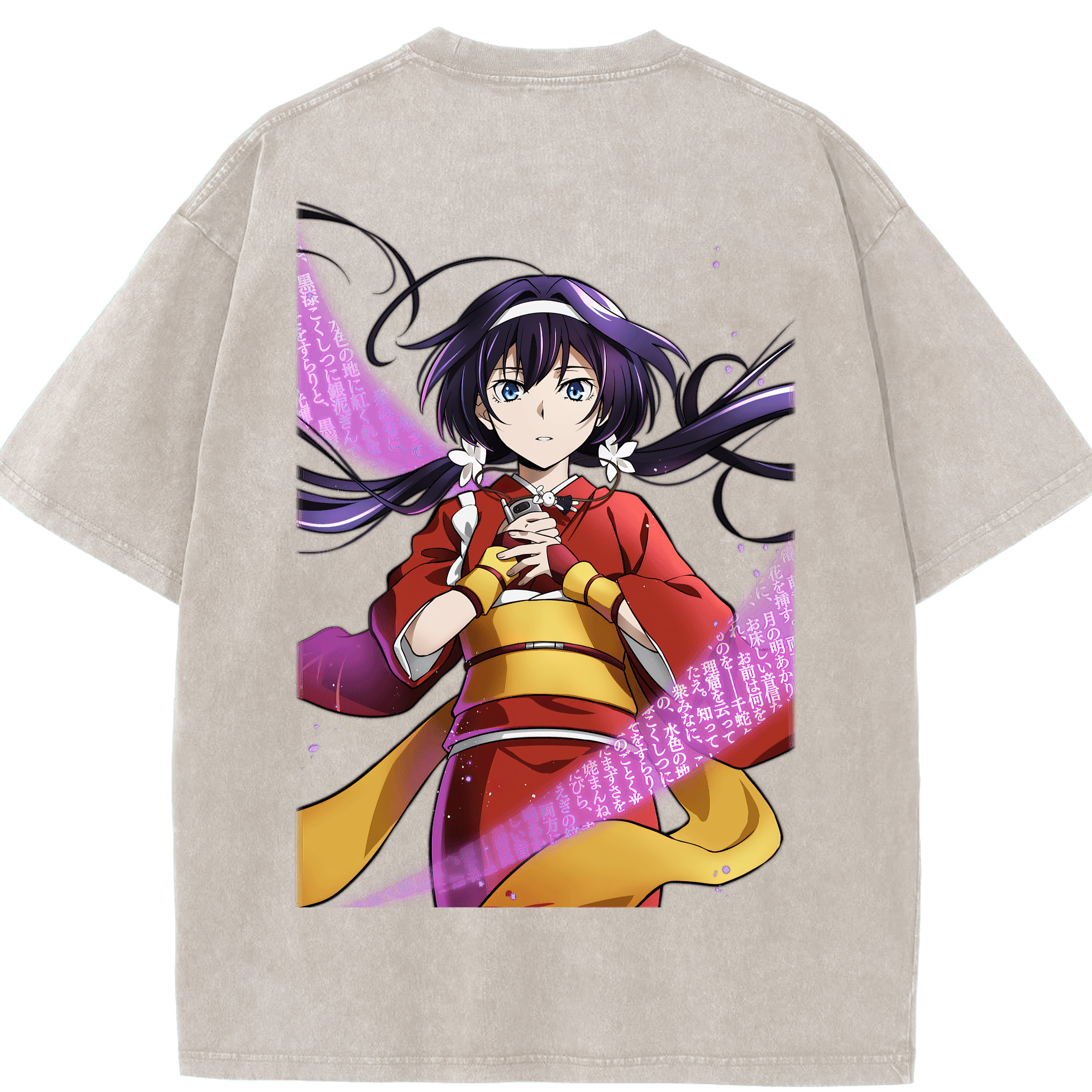 （画像用） 文豪ストレイドッグス Bungo Stray Dogs 綿100% ヴィンテージ風 半袖Tシャツ（背面プリント）