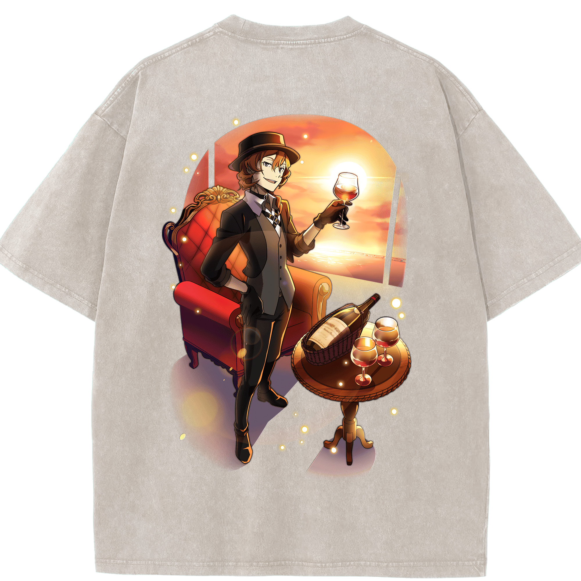 （画像用） 文豪ストレイドッグス Bungo Stray Dogs 綿100% ヴィンテージ風 半袖Tシャツ（背面プリント）