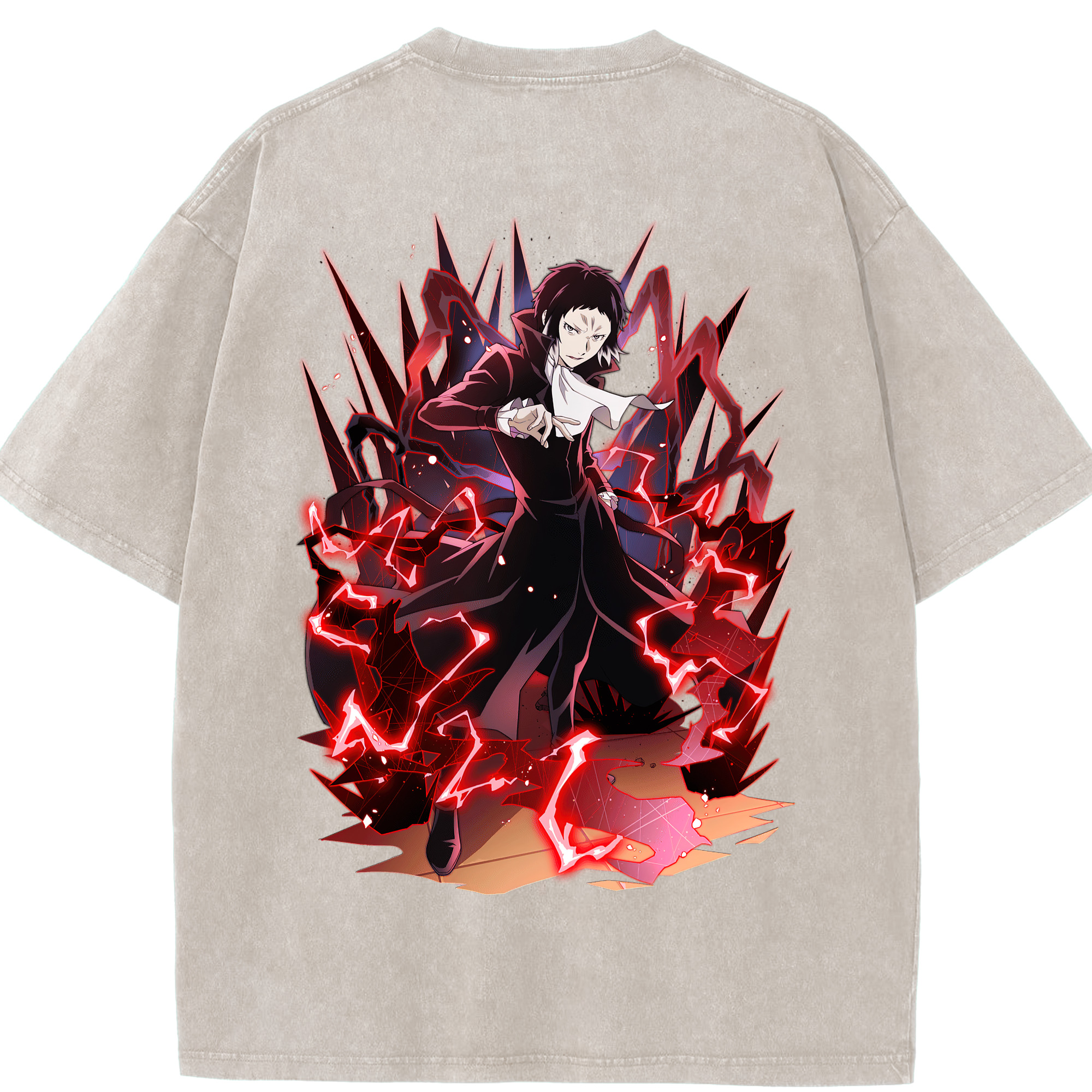 （画像用） 文豪ストレイドッグス Bungo Stray Dogs 綿100% ヴィンテージ風 半袖Tシャツ（背面プリント）