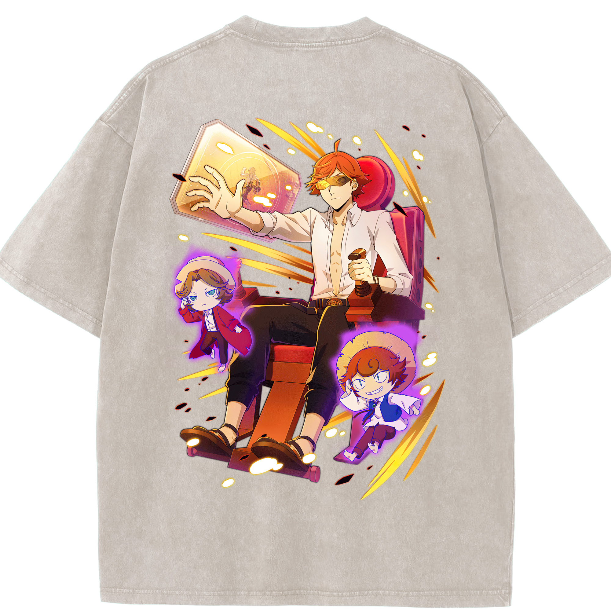 （画像用） 文豪ストレイドッグス Bungo Stray Dogs 綿100% ヴィンテージ風 半袖Tシャツ（背面プリント）