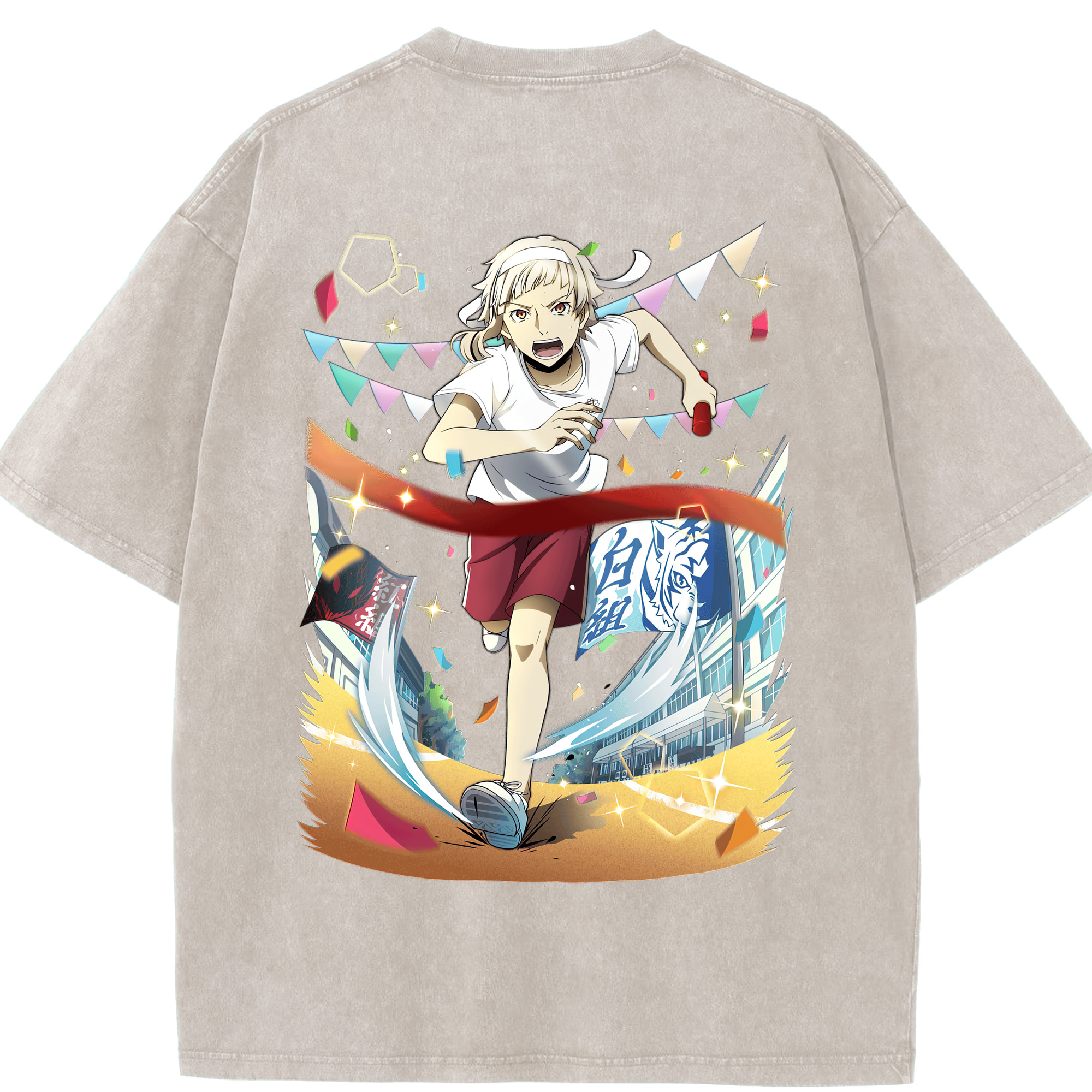 （画像用） 文豪ストレイドッグス Bungo Stray Dogs 綿100% ヴィンテージ風 半袖Tシャツ（背面プリント）