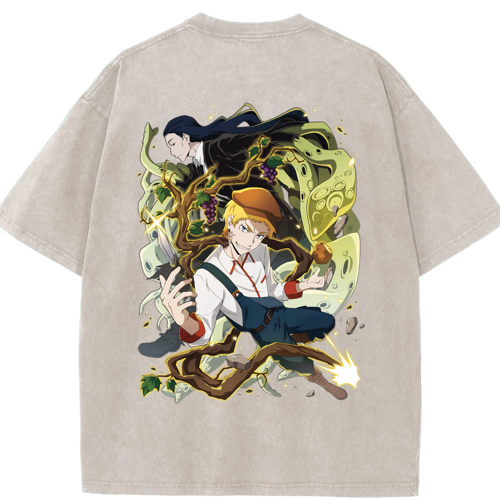 （画像用） 文豪ストレイドッグス Bungo Stray Dogs 綿100% ヴィンテージ風 半袖Tシャツ（背面プリント）