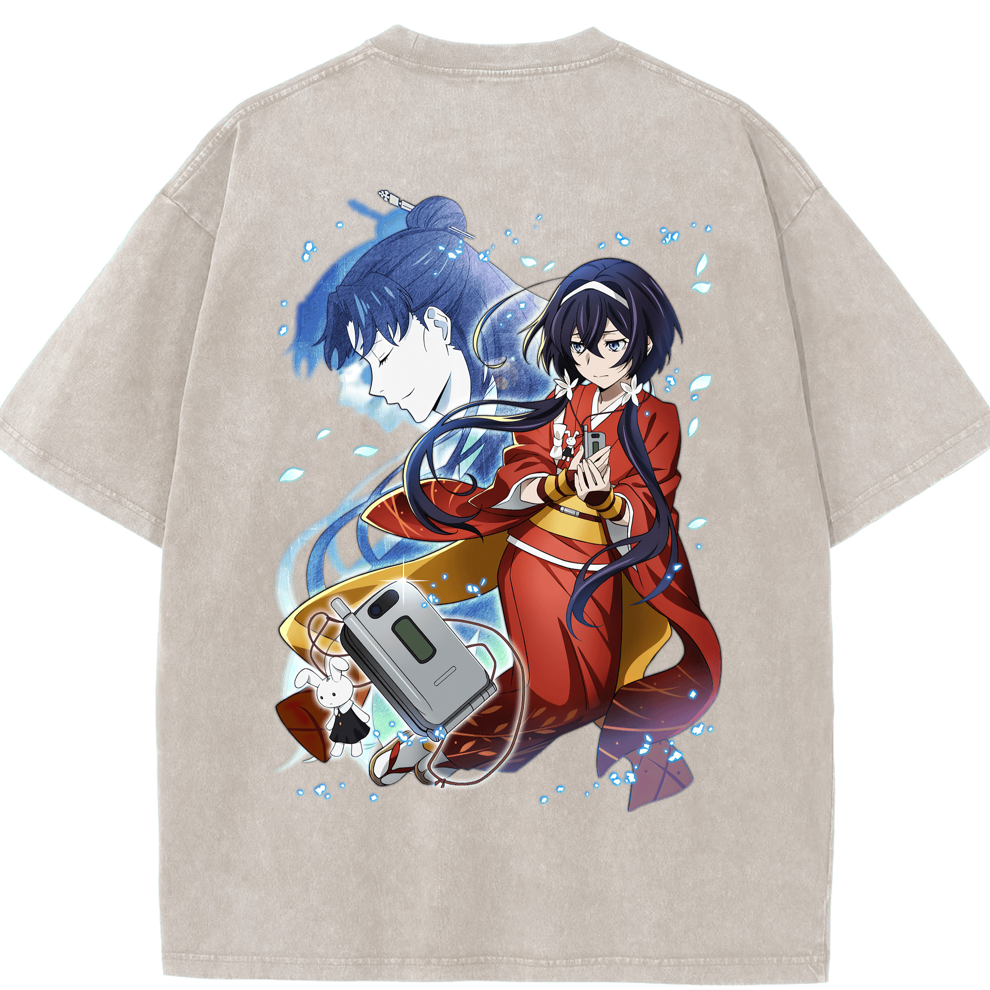 （画像用） 文豪ストレイドッグス Bungo Stray Dogs 綿100% ヴィンテージ風 半袖Tシャツ（背面プリント）