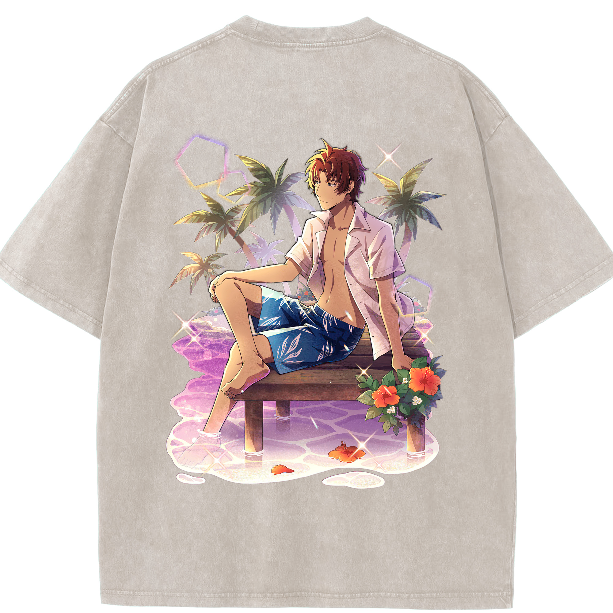 （画像用） 文豪ストレイドッグス Bungo Stray Dogs 綿100% ヴィンテージ風 半袖Tシャツ（背面プリント）