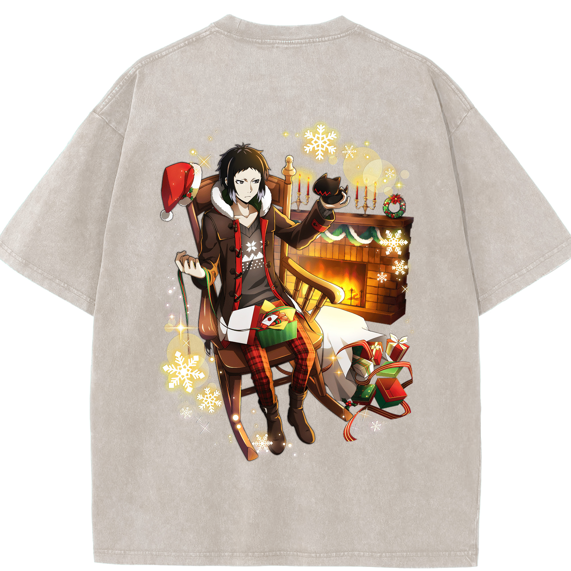 （画像用） 文豪ストレイドッグス Bungo Stray Dogs 綿100% ヴィンテージ風 半袖Tシャツ（背面プリント）