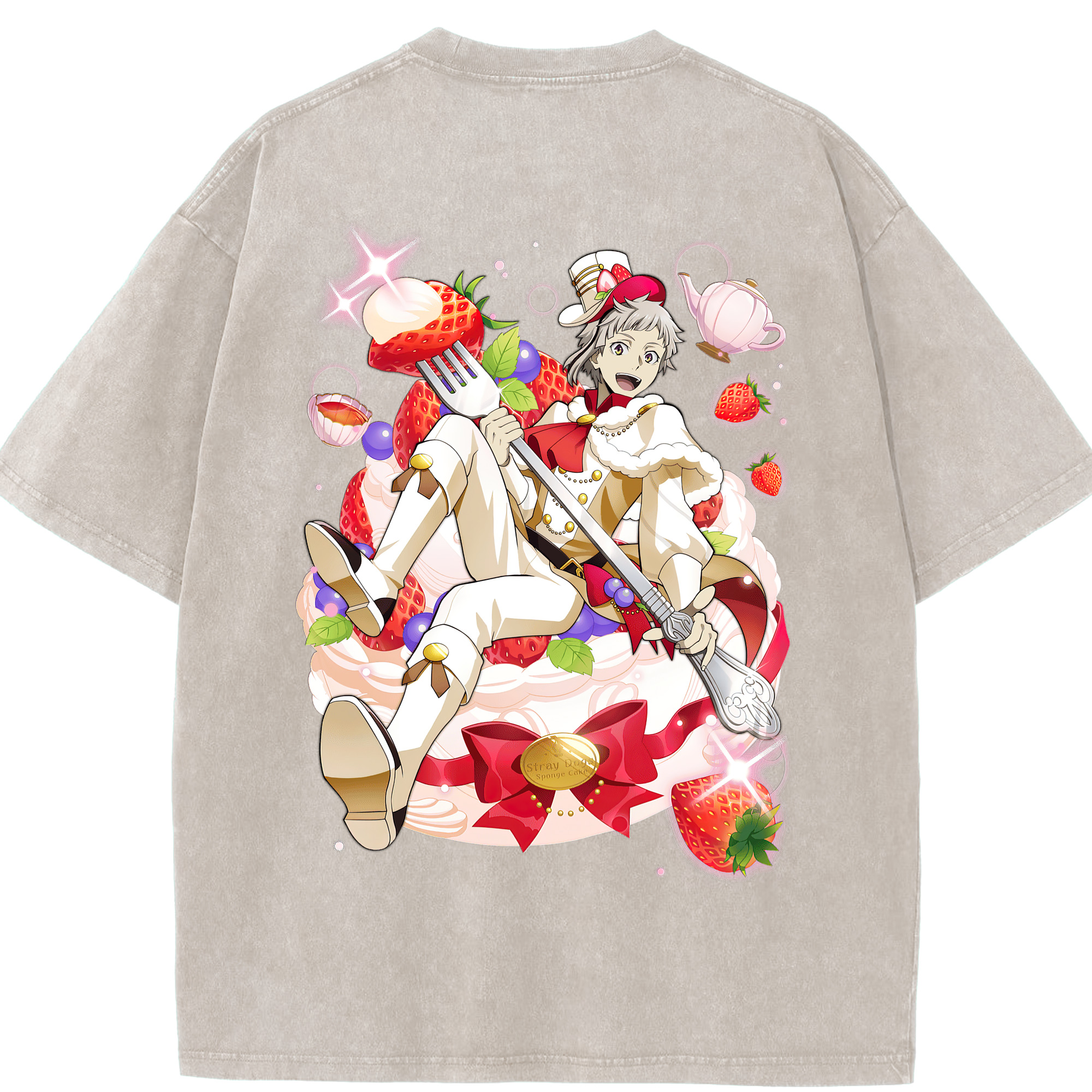 （画像用） 文豪ストレイドッグス Bungo Stray Dogs 綿100% ヴィンテージ風 半袖Tシャツ（背面プリント）