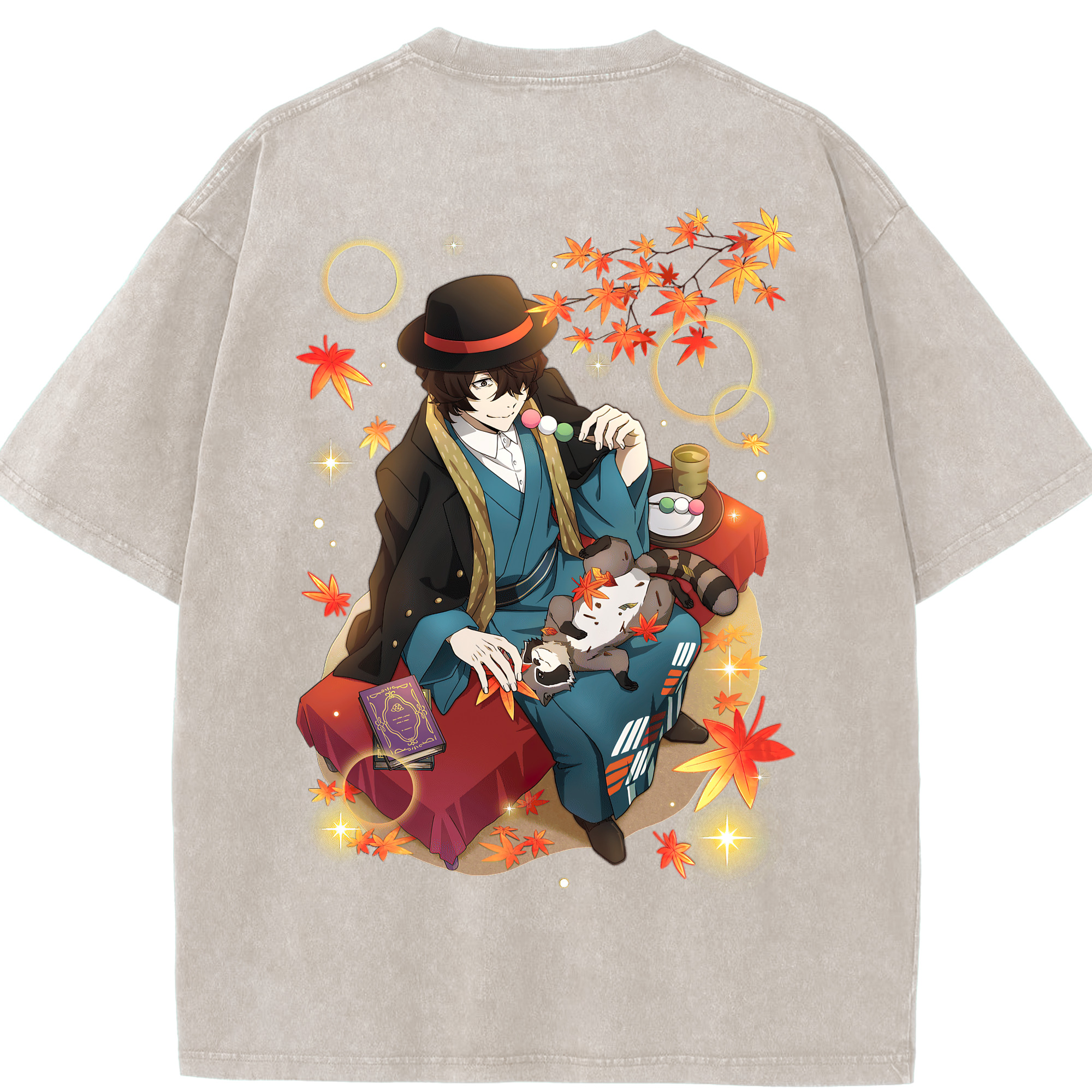 （画像用） 文豪ストレイドッグス Bungo Stray Dogs 綿100% ヴィンテージ風 半袖Tシャツ（背面プリント）