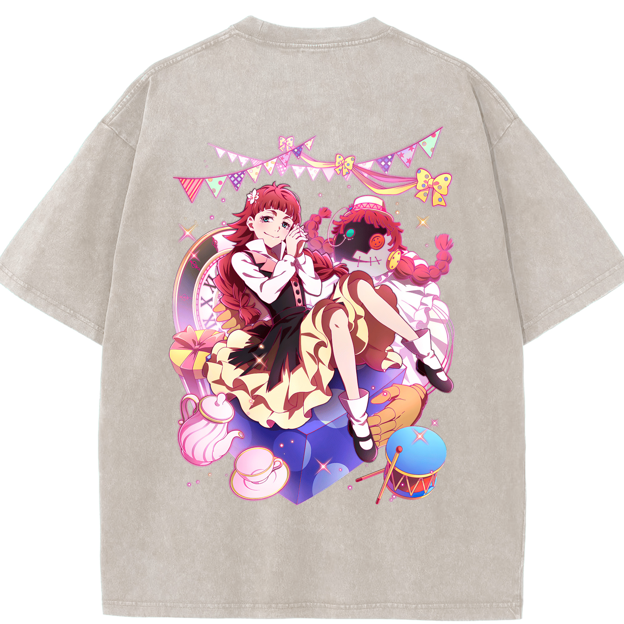 （画像用） 文豪ストレイドッグス Bungo Stray Dogs 綿100% ヴィンテージ風 半袖Tシャツ（背面プリント）