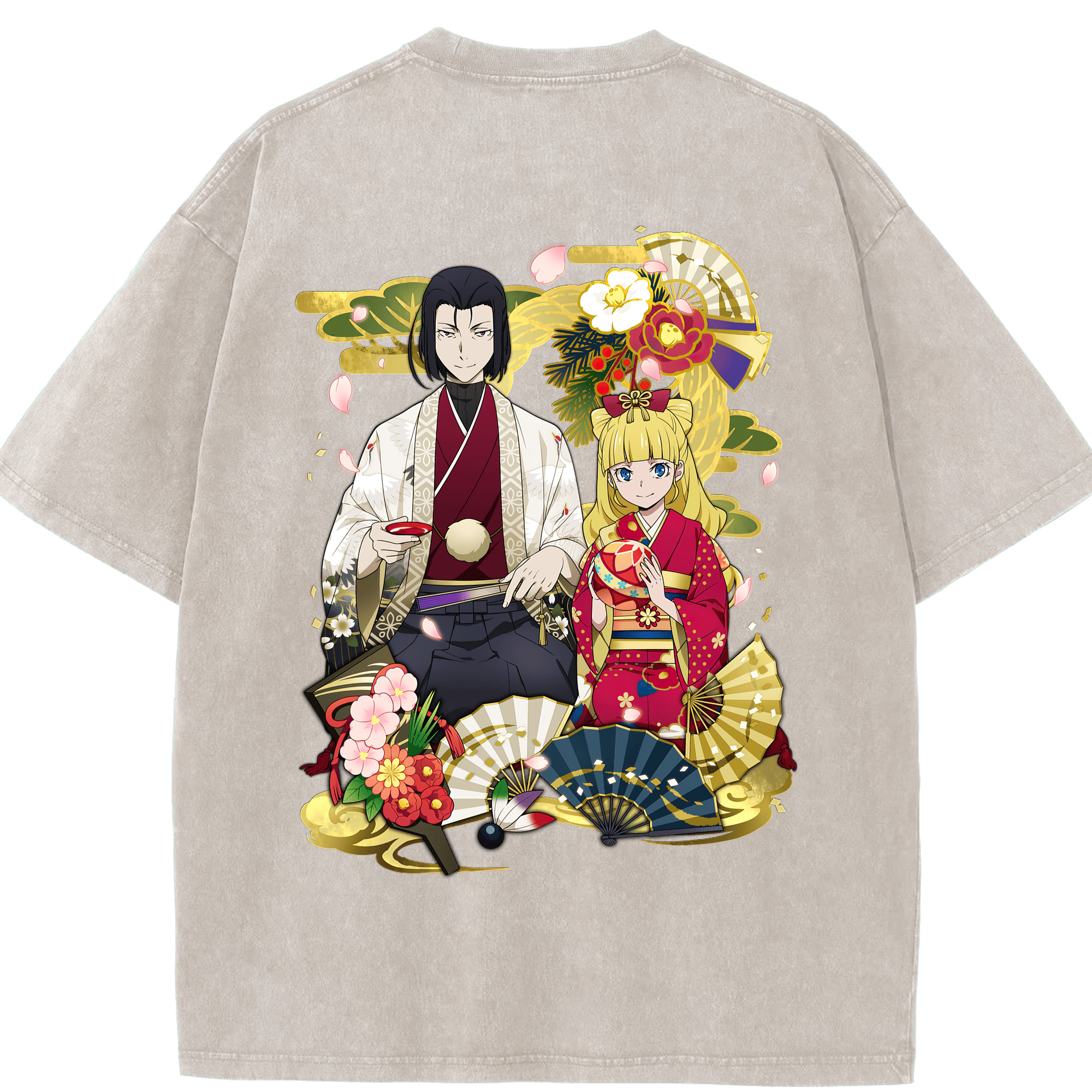 （画像用） 文豪ストレイドッグス Bungo Stray Dogs 綿100% ヴィンテージ風 半袖Tシャツ（背面プリント）