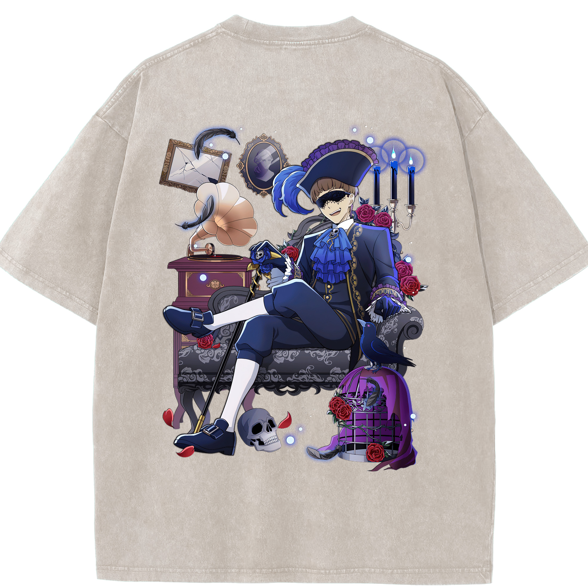 （画像用） 文豪ストレイドッグス Bungo Stray Dogs 綿100% ヴィンテージ風 半袖Tシャツ（背面プリント）