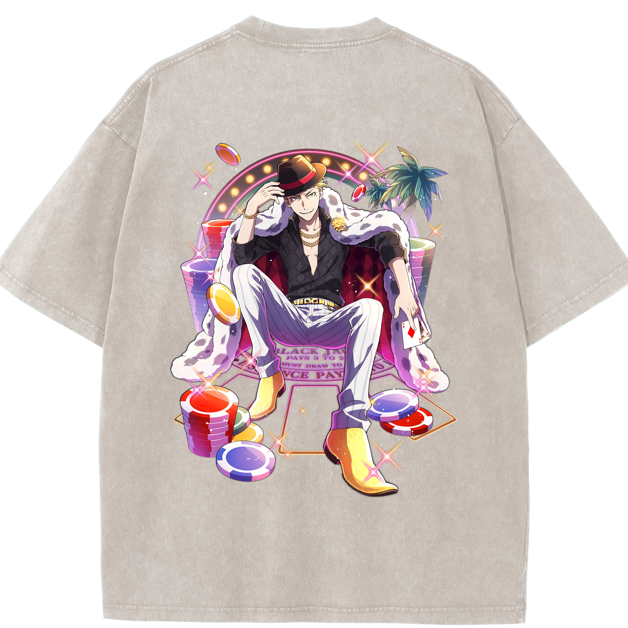 （画像用） 文豪ストレイドッグス Bungo Stray Dogs 綿100% ヴィンテージ風 半袖Tシャツ（背面プリント）