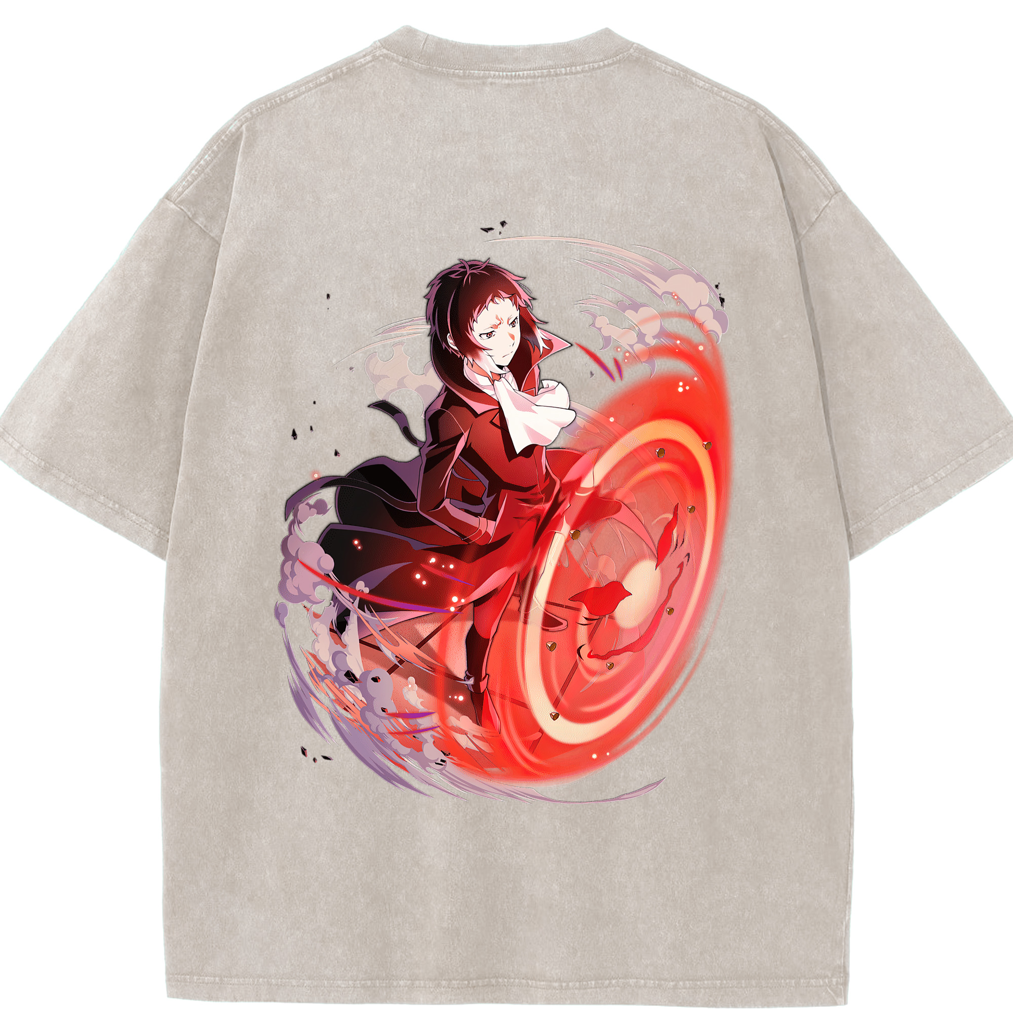 （画像用） 文豪ストレイドッグス Bungo Stray Dogs 綿100% ヴィンテージ風 半袖Tシャツ（背面プリント）