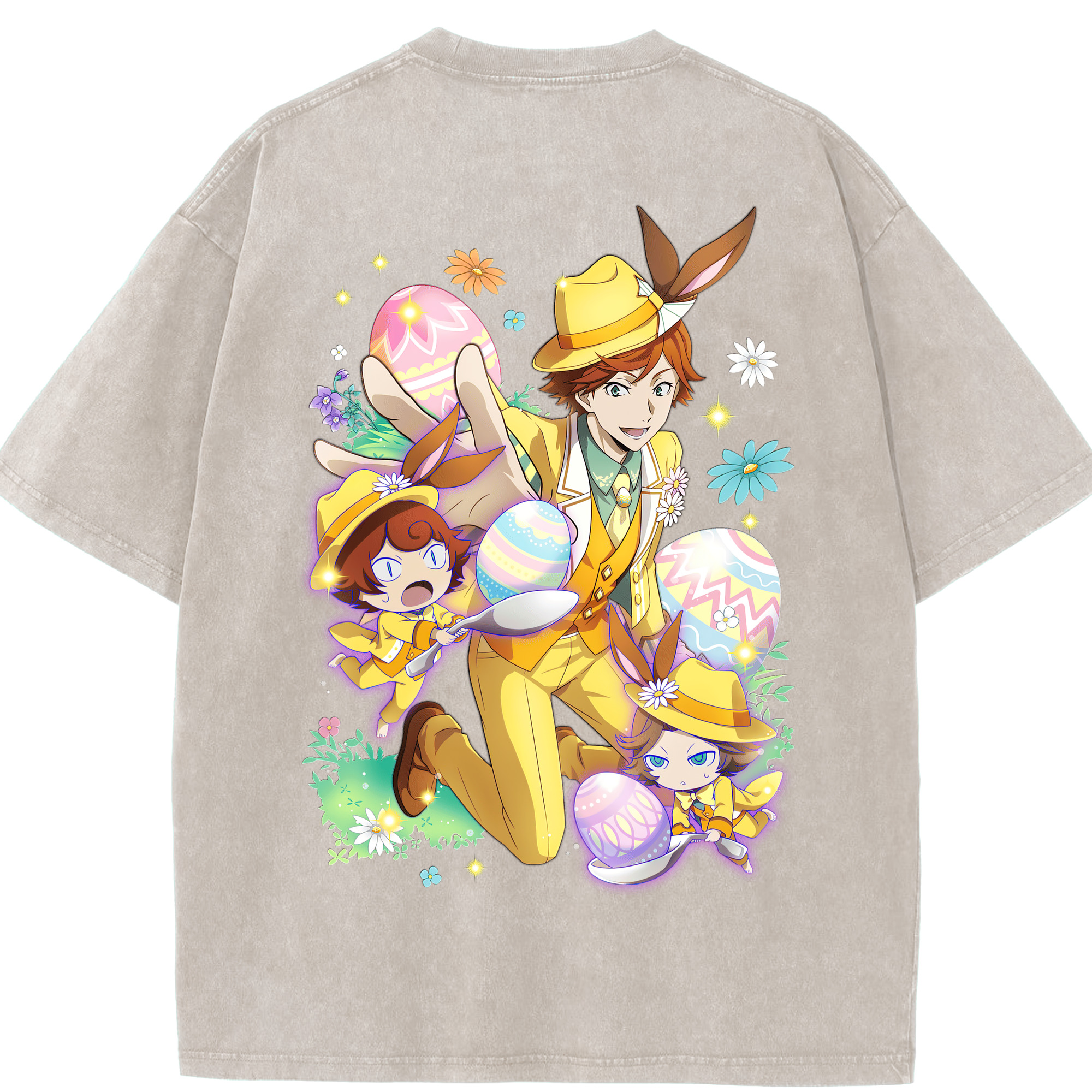 （画像用） 文豪ストレイドッグス Bungo Stray Dogs 綿100% ヴィンテージ風 半袖Tシャツ（背面プリント）