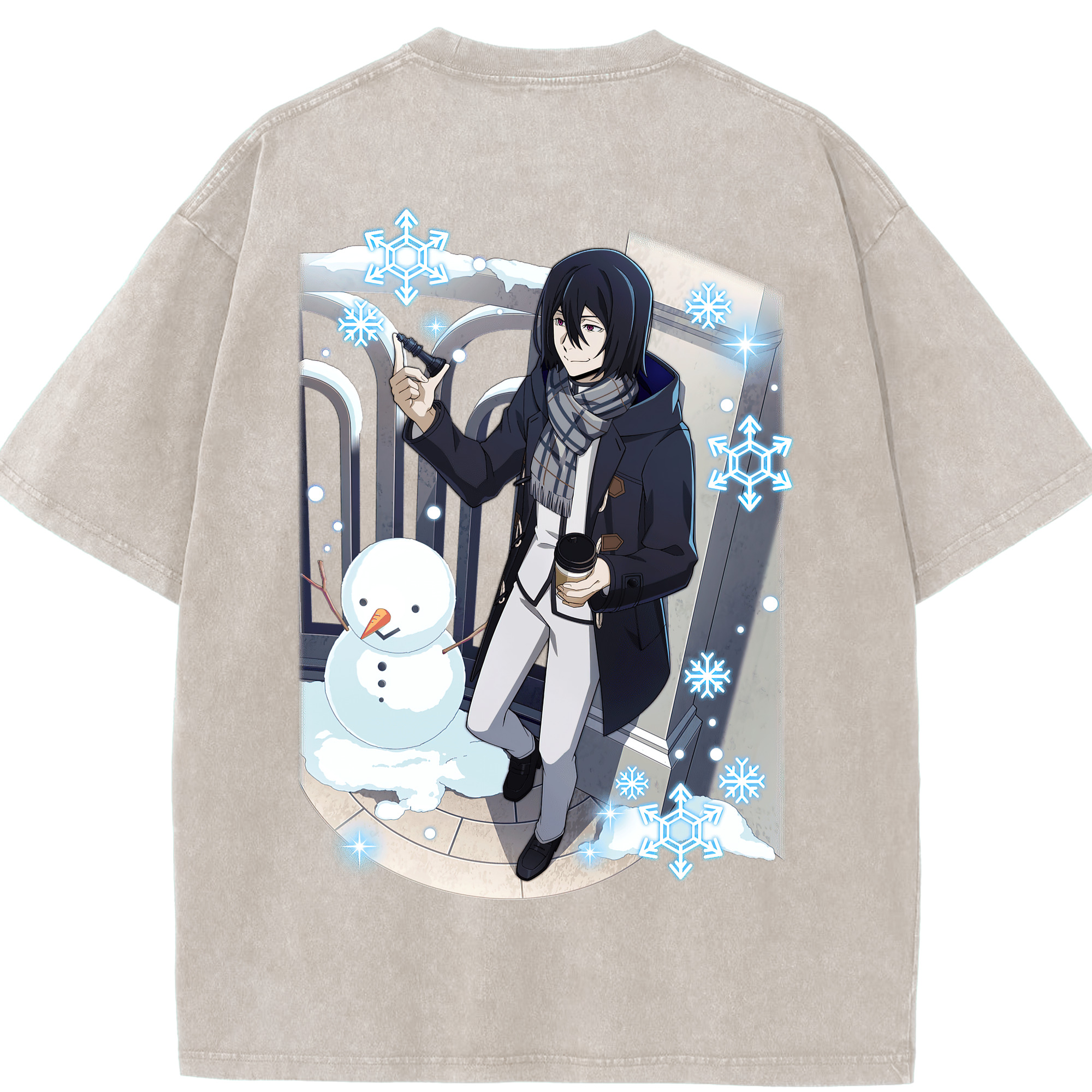 （画像用） 文豪ストレイドッグス Bungo Stray Dogs 綿100% ヴィンテージ風 半袖Tシャツ（背面プリント）