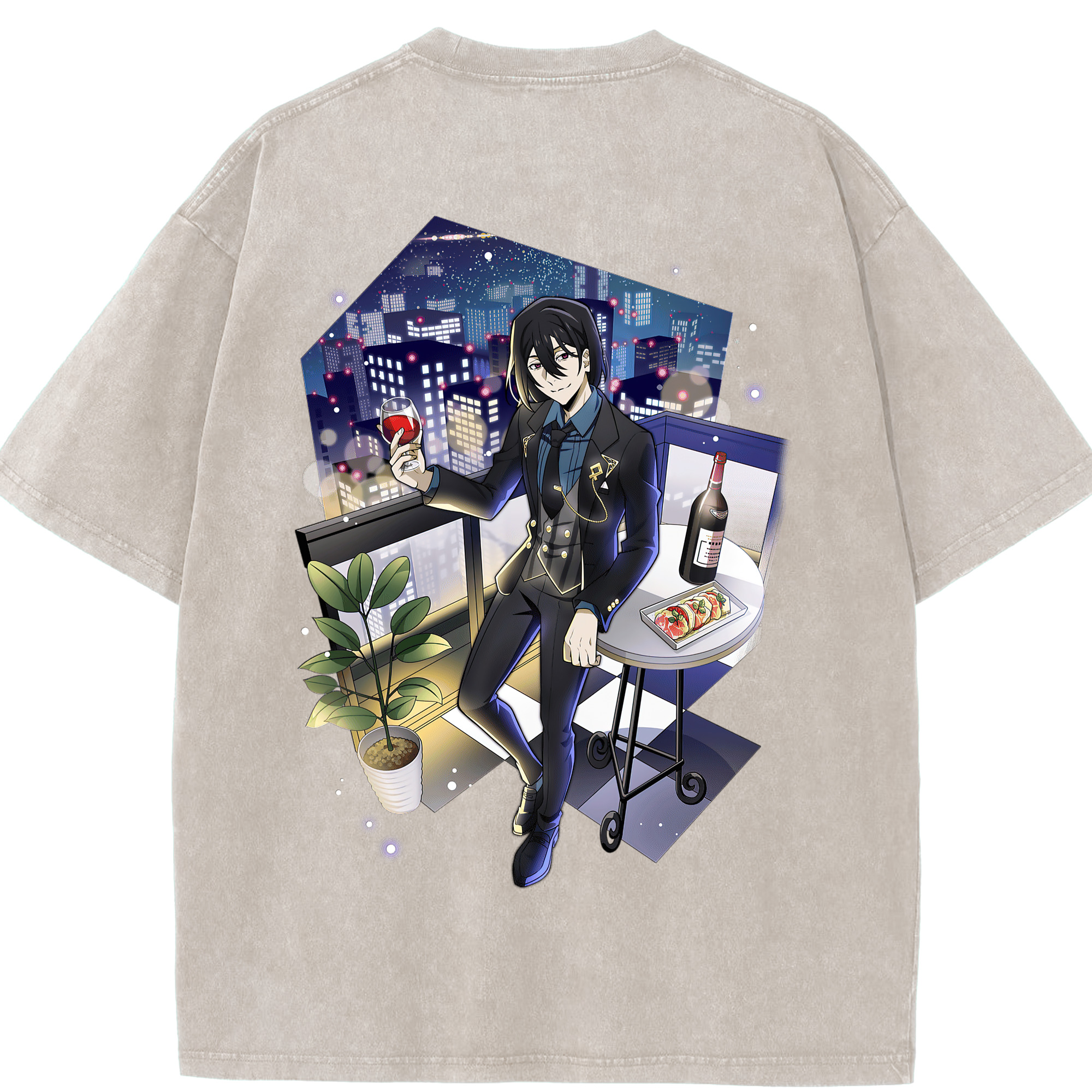 （画像用） 文豪ストレイドッグス Bungo Stray Dogs 綿100% ヴィンテージ風 半袖Tシャツ（背面プリント）