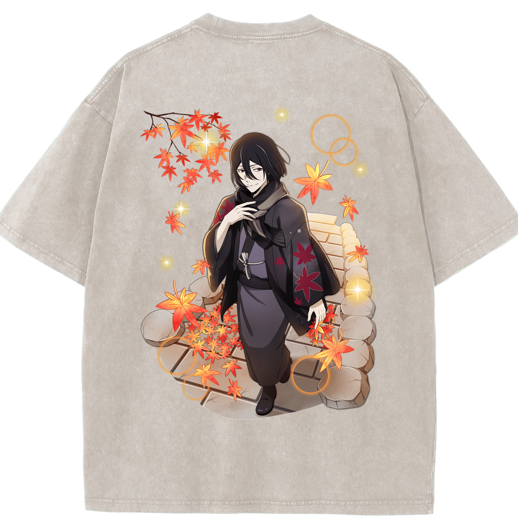 （画像用） 文豪ストレイドッグス Bungo Stray Dogs 綿100% ヴィンテージ風 半袖Tシャツ（背面プリント）