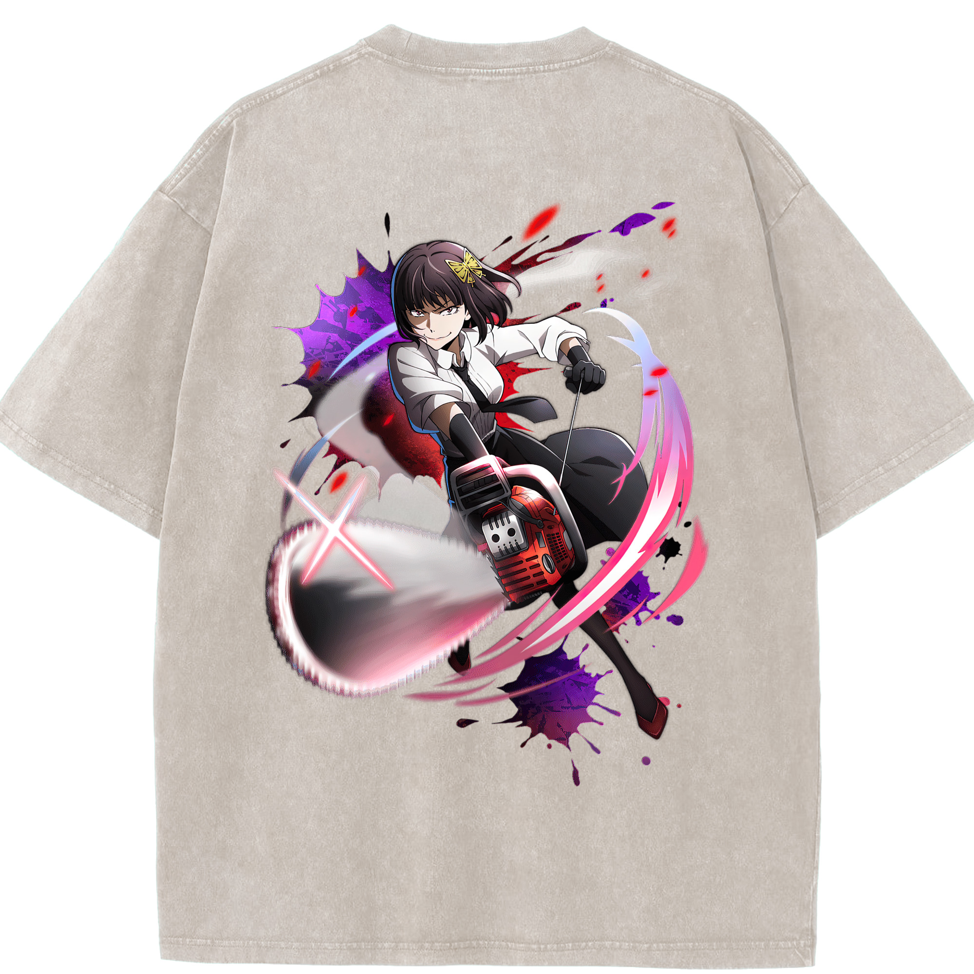 （画像用） 文豪ストレイドッグス Bungo Stray Dogs 綿100% ヴィンテージ風 半袖Tシャツ（背面プリント）