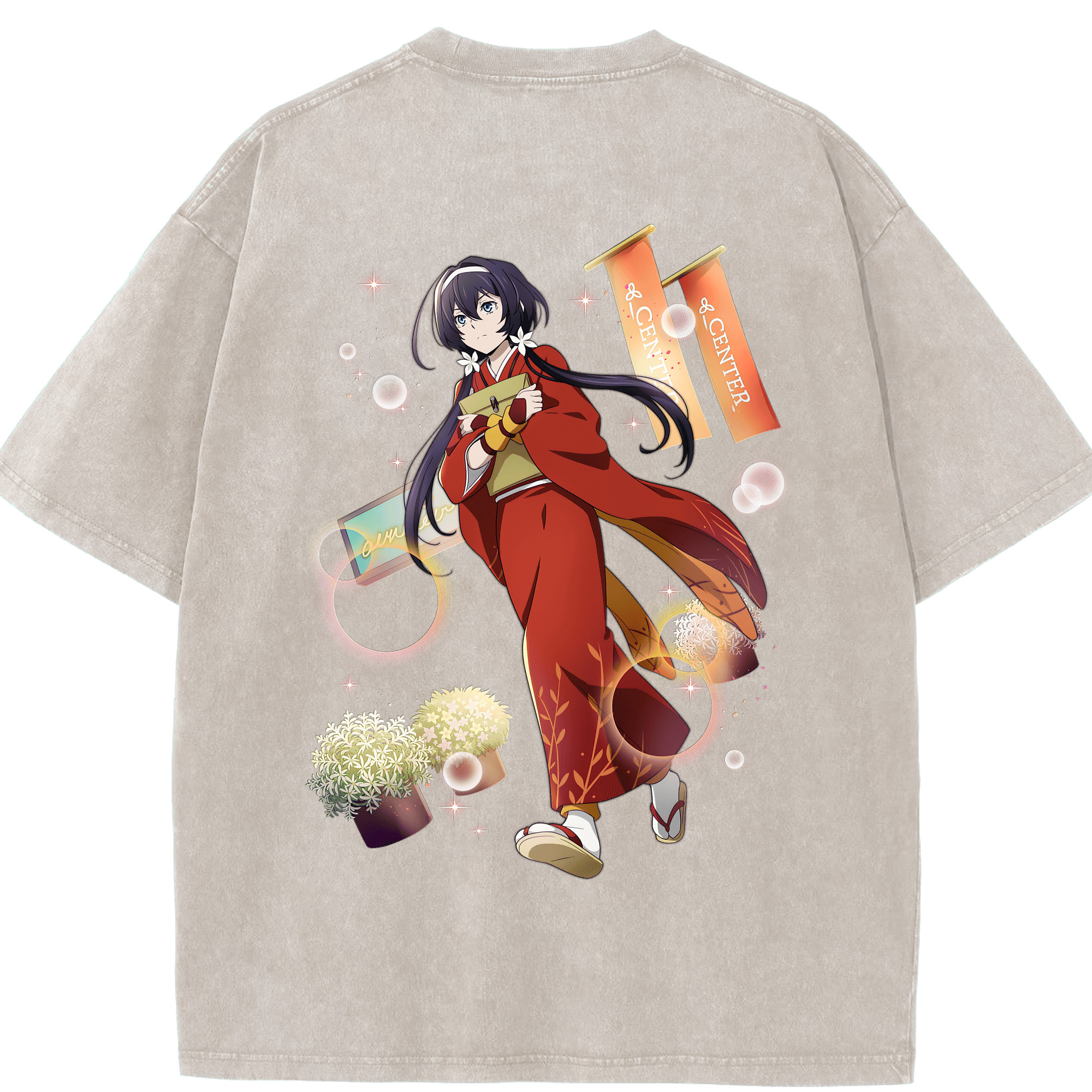 （画像用） 文豪ストレイドッグス Bungo Stray Dogs 綿100% ヴィンテージ風 半袖Tシャツ（背面プリント）